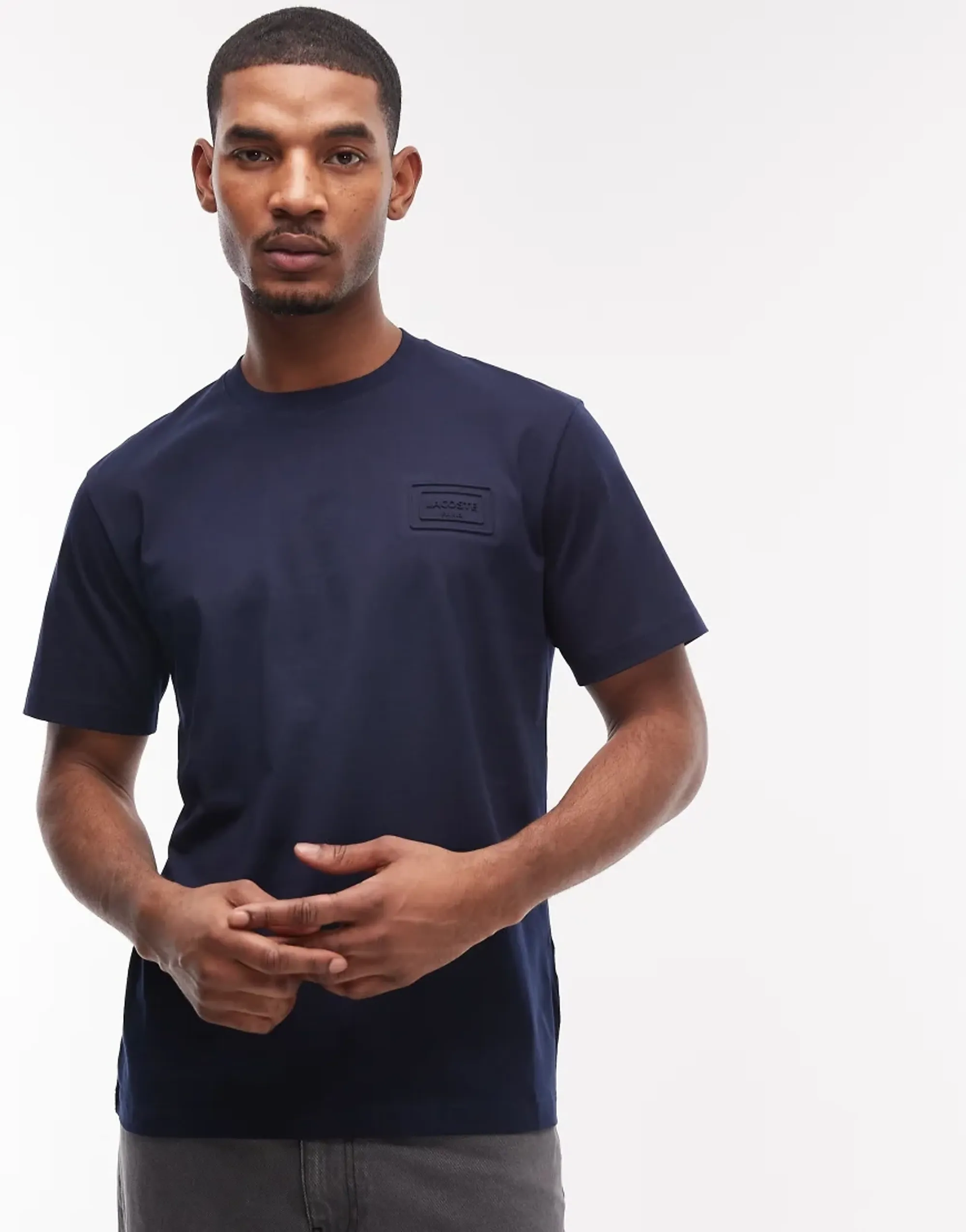 Lacoste Embossed Branding Jersey T-shirt - Midnight Blue