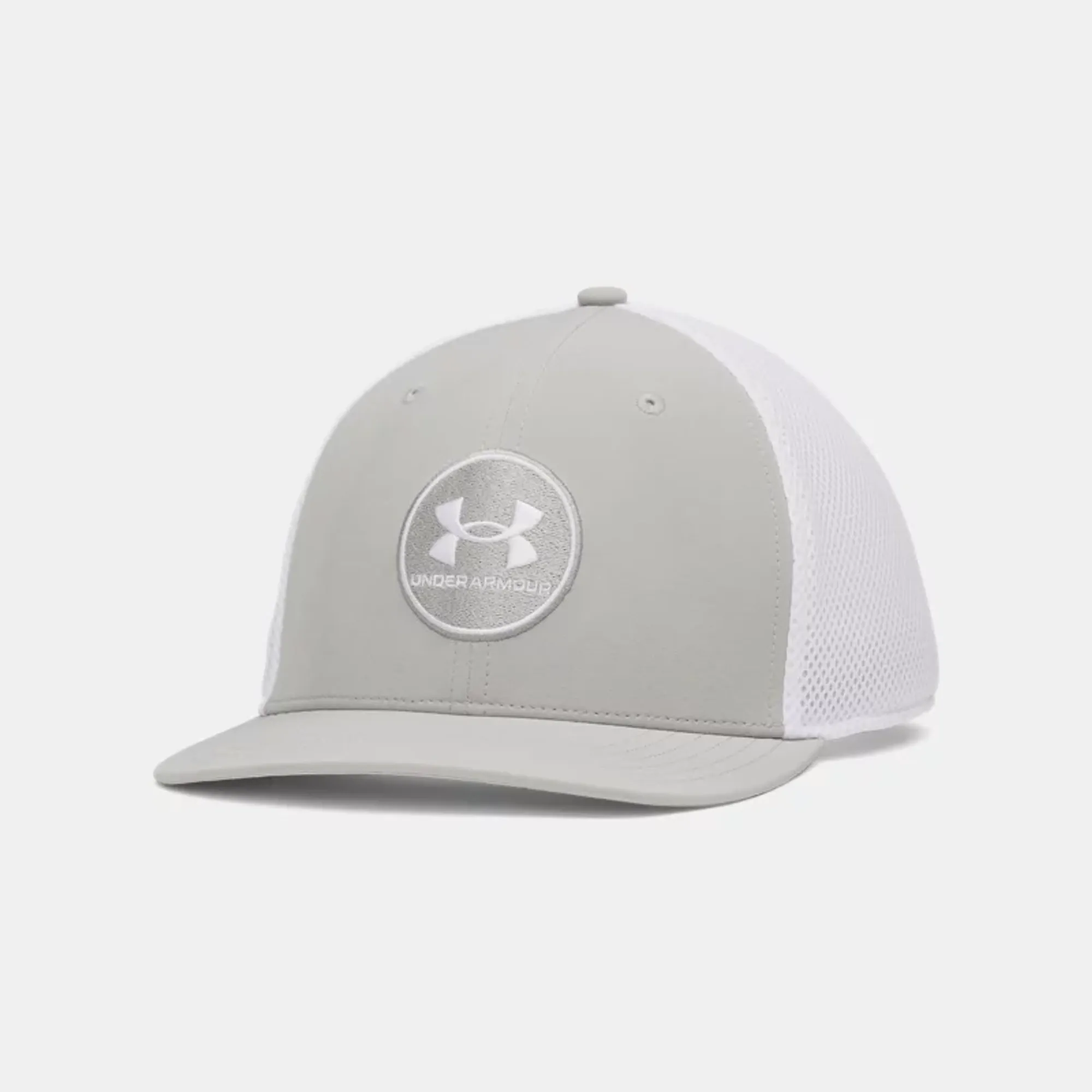 Under Armour  Drive Mid Men's Stretch Fit Cap Titanium / White L/XL