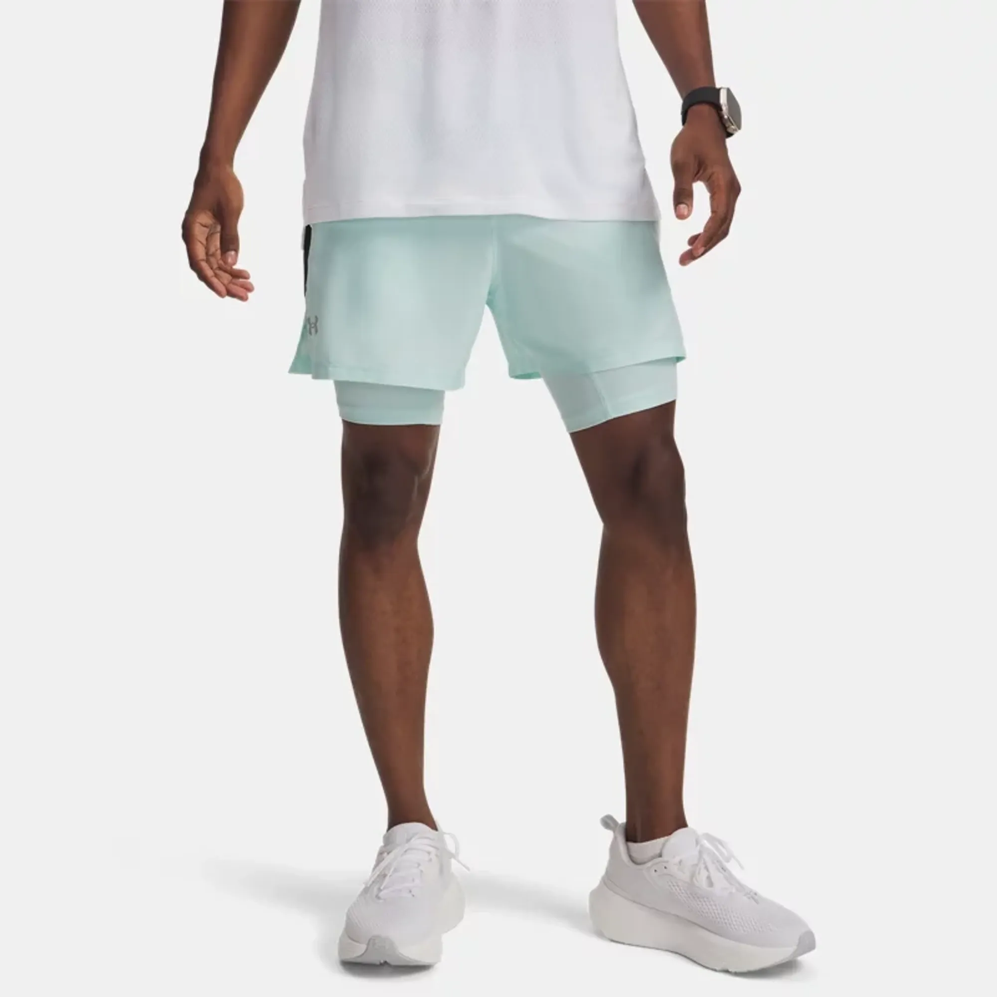 Under Armour  Launch Men's 2-in-1 5" Shorts Refresh Mint / Black / Reflective L