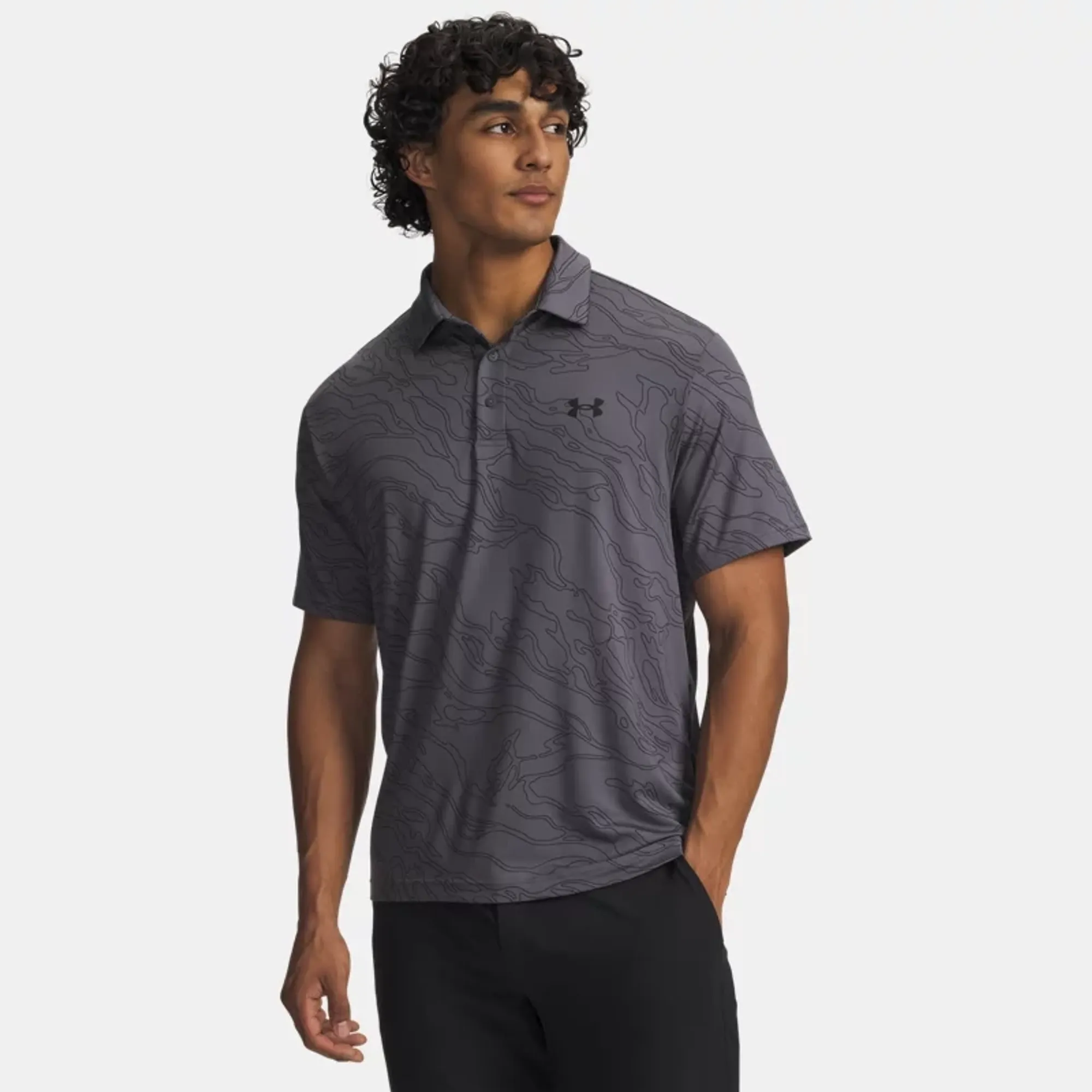 Under Armour  Playoff 3.0 Printed Men's Polo Castlerock / Black / Black L