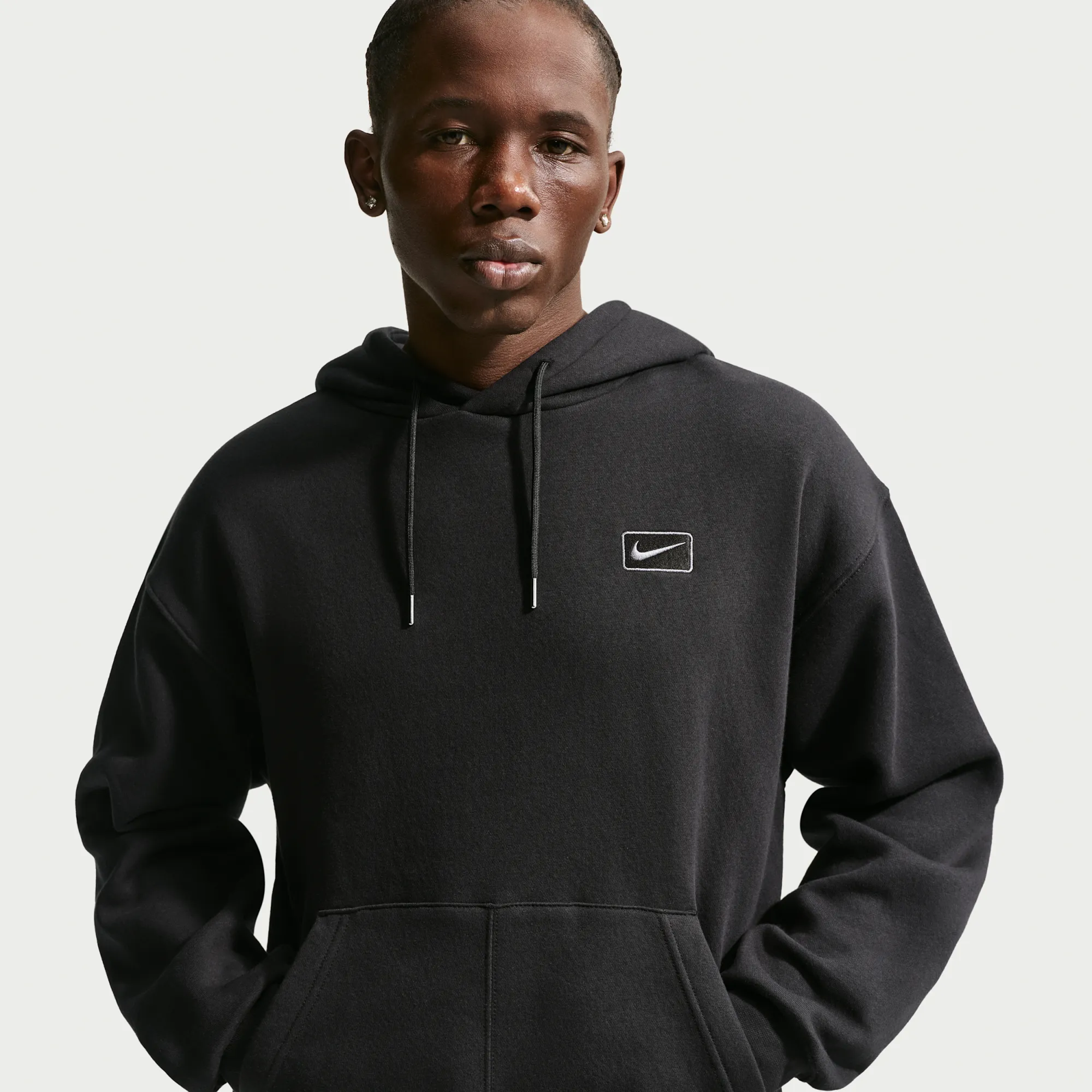 Nike Men's Pullover Hoodie - Black - Cotton/Polyester