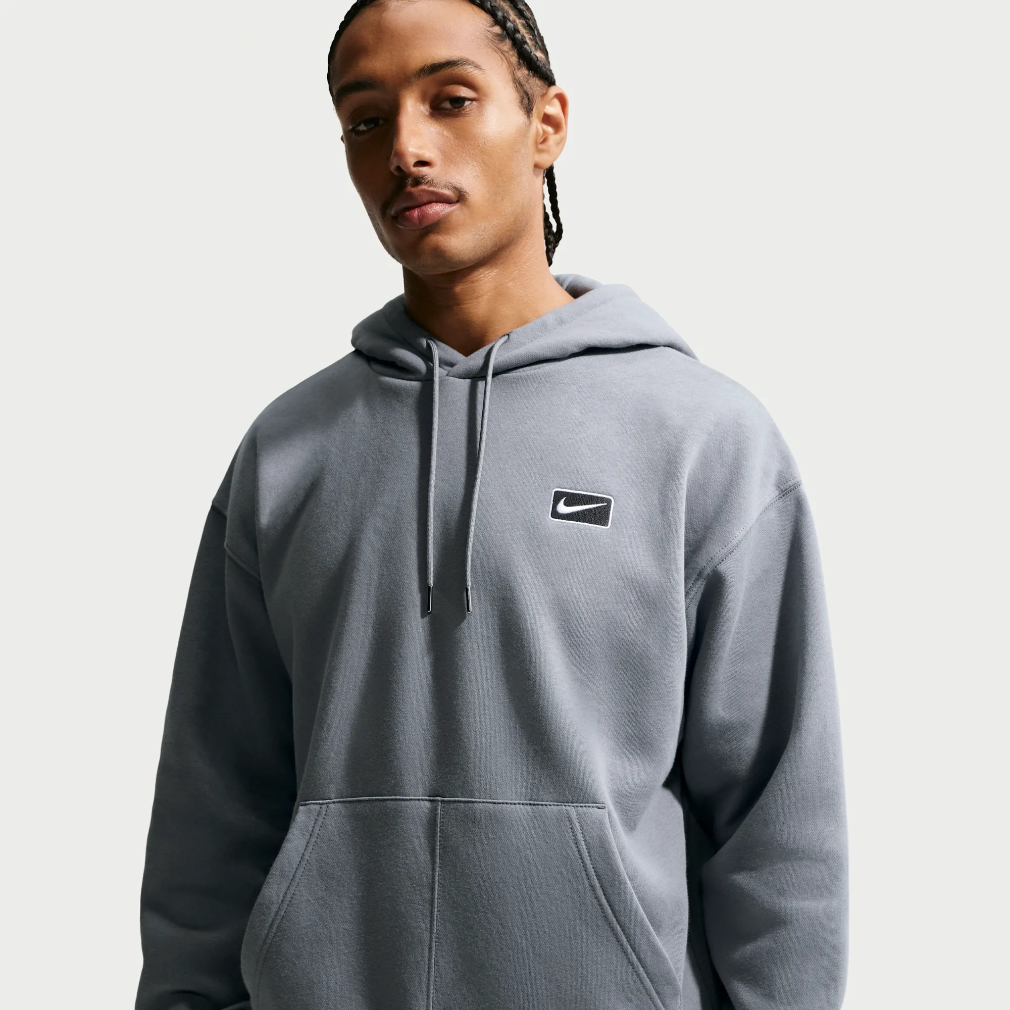 Nike Men's Pullover Hoodie - Grey - Fleece