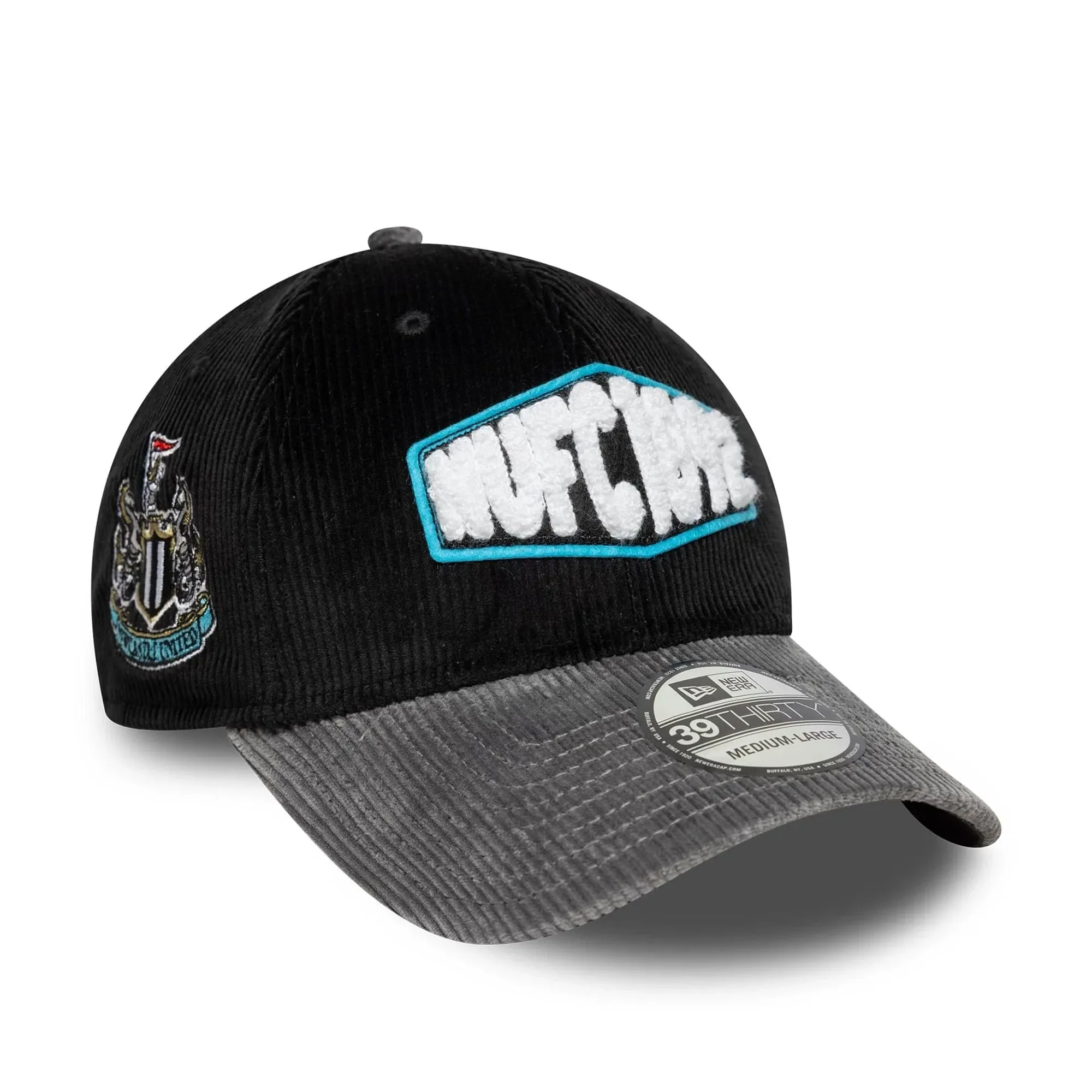 Newcastle United FC Cord Black 39THIRTY Stretch Fit Cap New Era Cap adult unisex