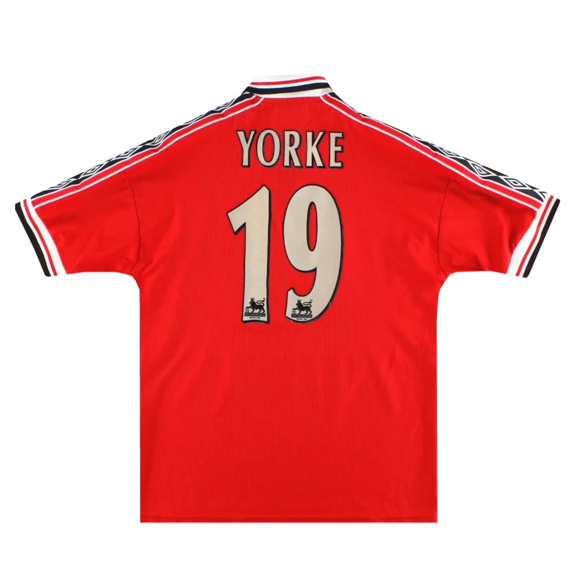 1998-00 Manchester United Umbro Home Shirt Yorke #19 M - Manchester United / Excellent 