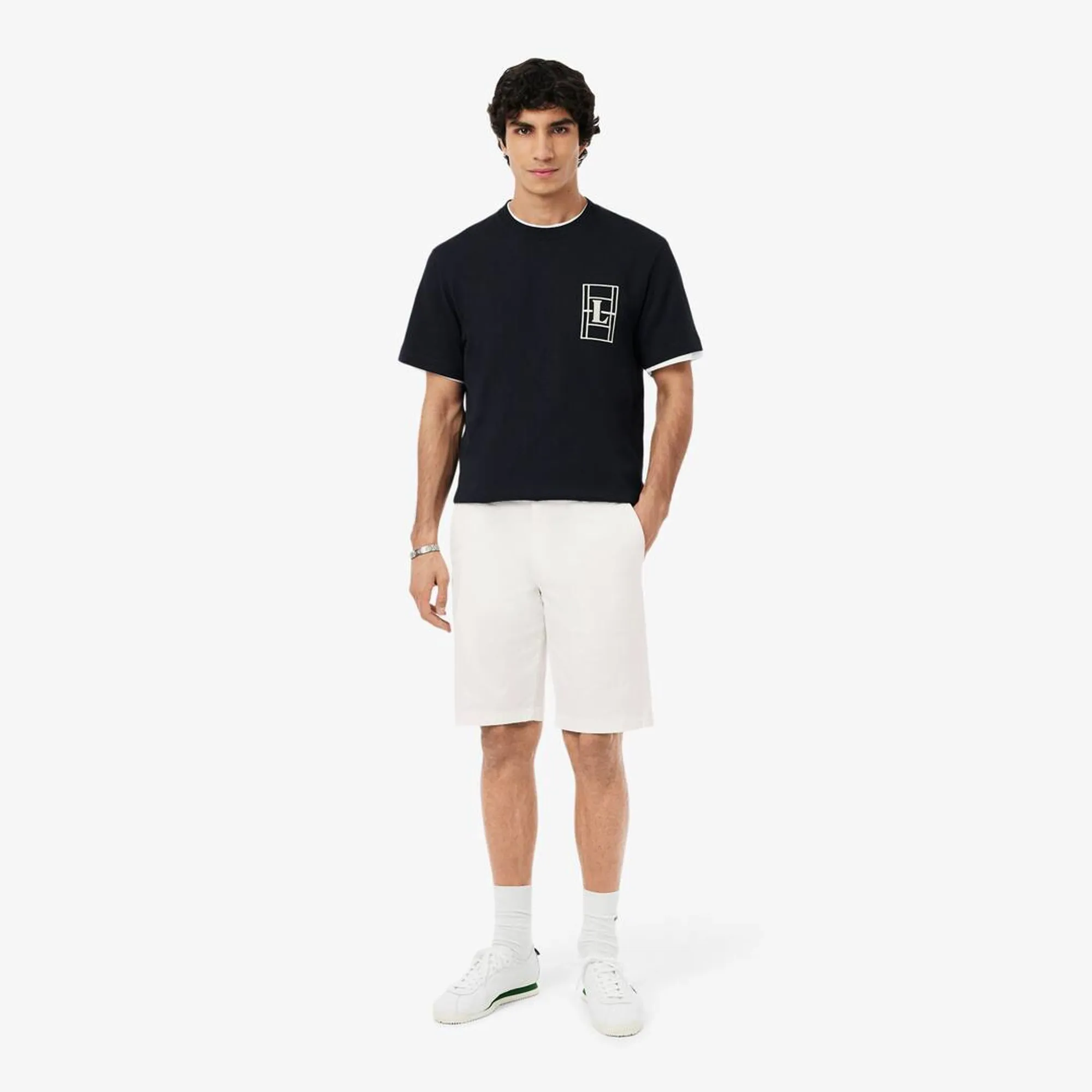 Lacoste Stretch Twill Chino Shorts - White