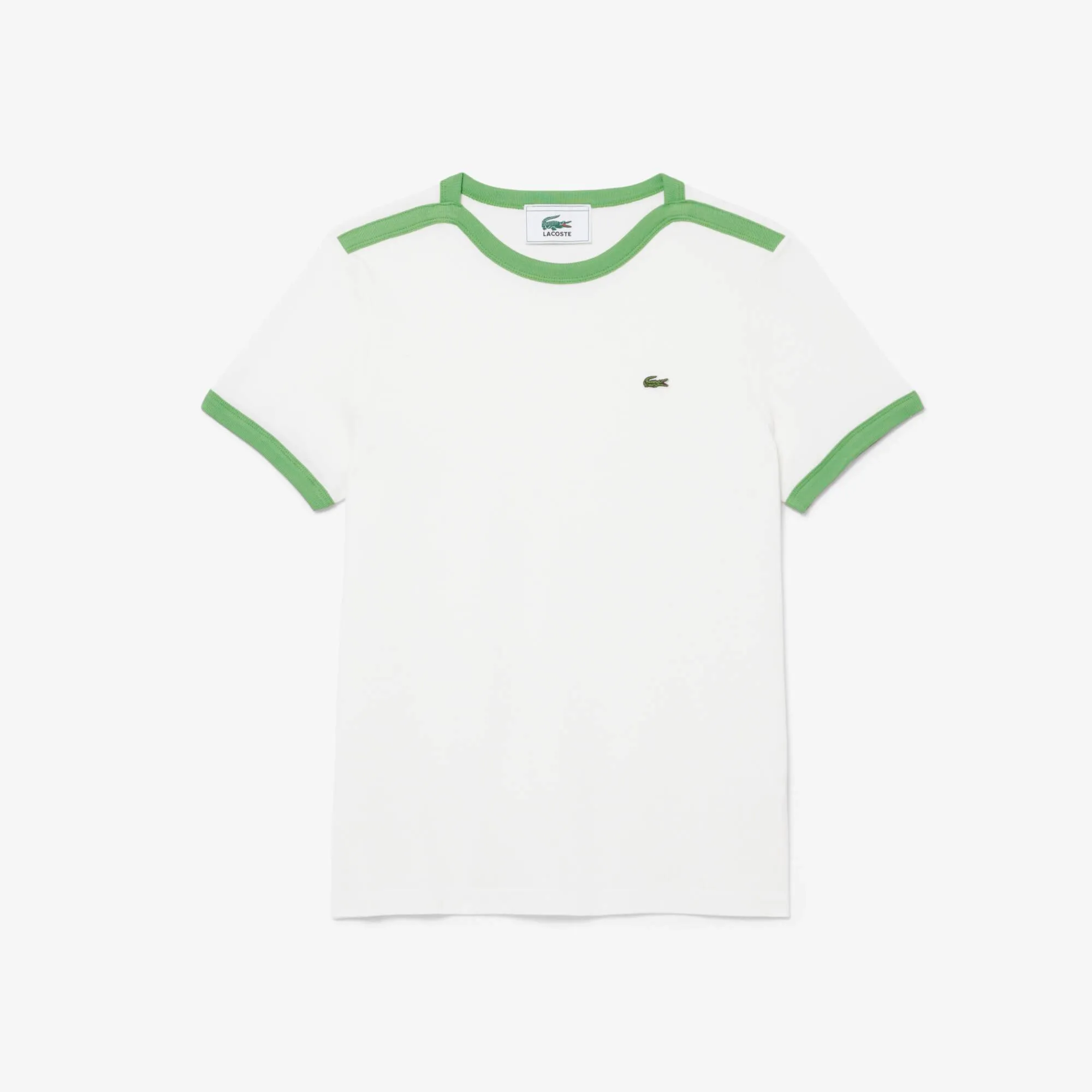 Lacoste Cotton Petit Piqué T-shirt - Blanc / Vert