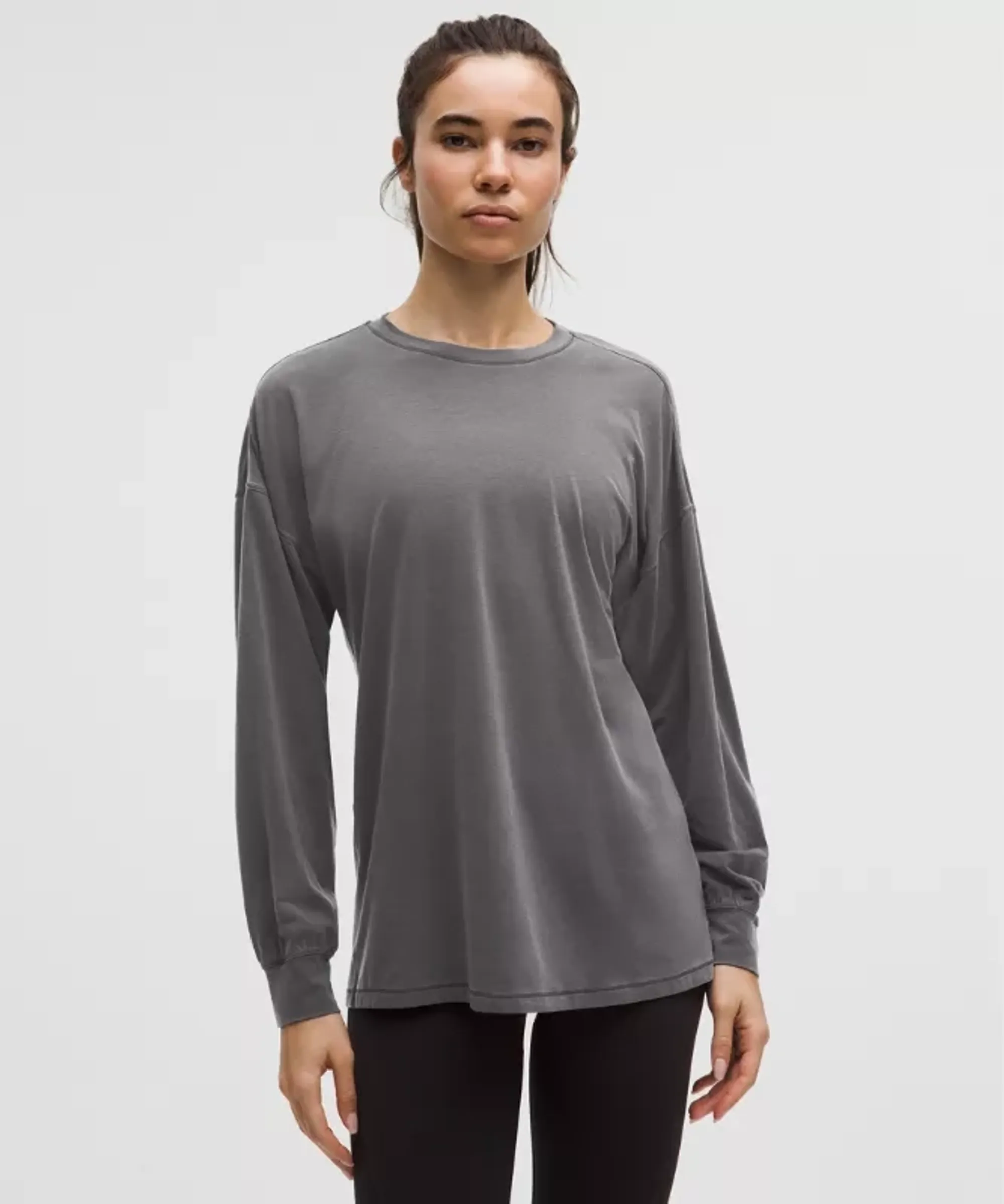 lululemon – Women's EasySet Relaxed Long-Sleeve Shirt Wash – Color Grey – Size 0