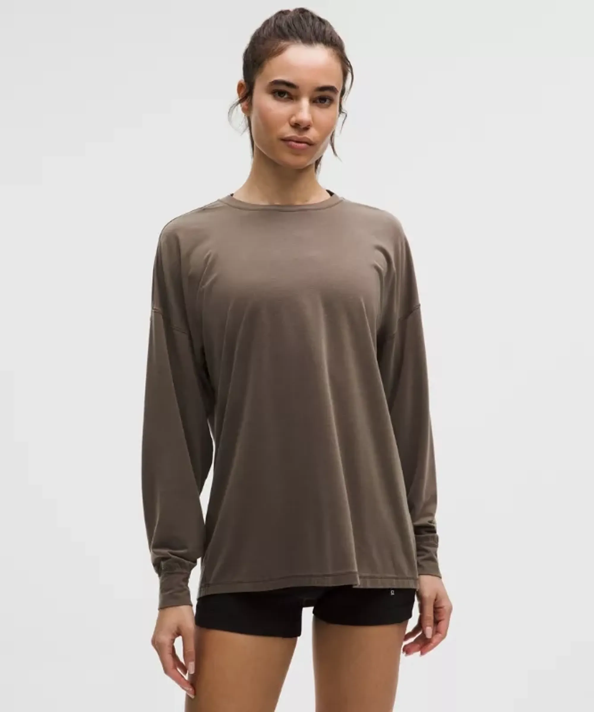 lululemon – Women's EasySet Relaxed Long-Sleeve Shirt Wash – Color Brown – Size 0