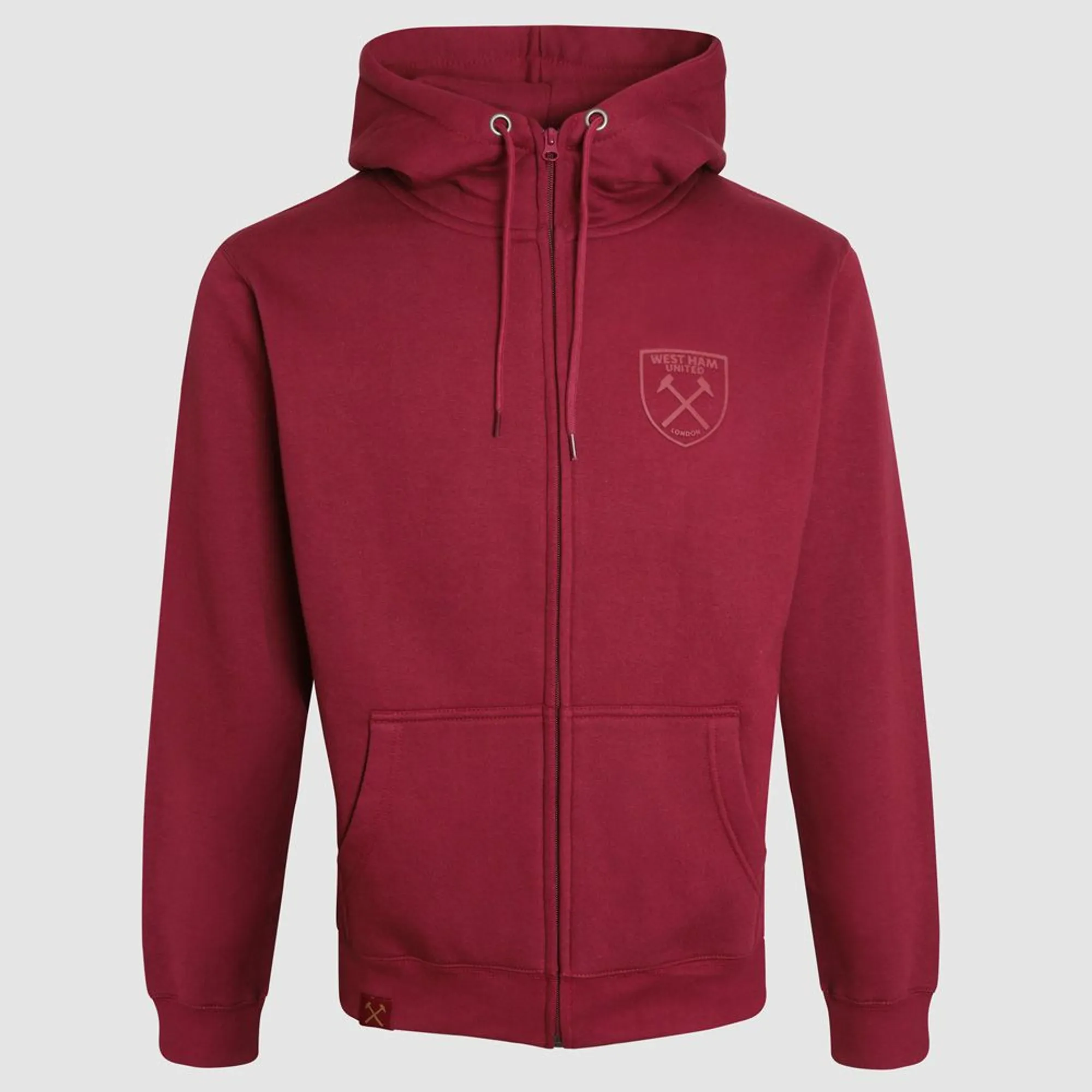 West Ham Hammers Full Zip Hoodie - Claret