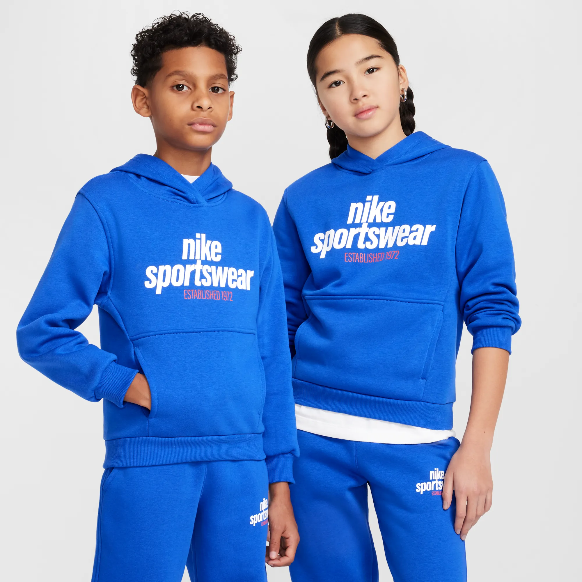 Nike Club Fleece Older Kids' Hoodie - Blue - Fleece