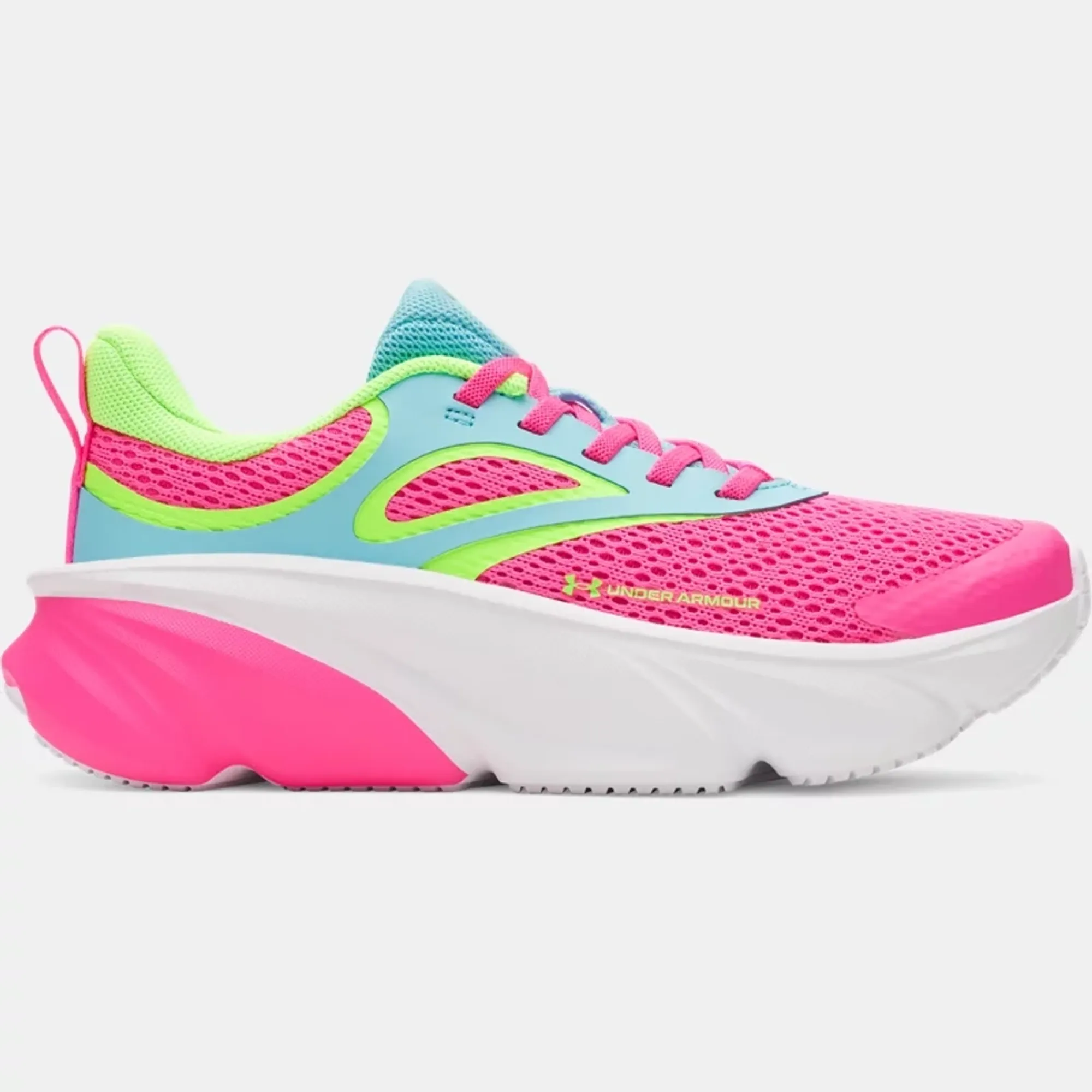 Under Armour  Rogue 6 AL Girls' Pre-School Running Shoes Pink Rave / Fresco Blue / Hyper Green 13.5