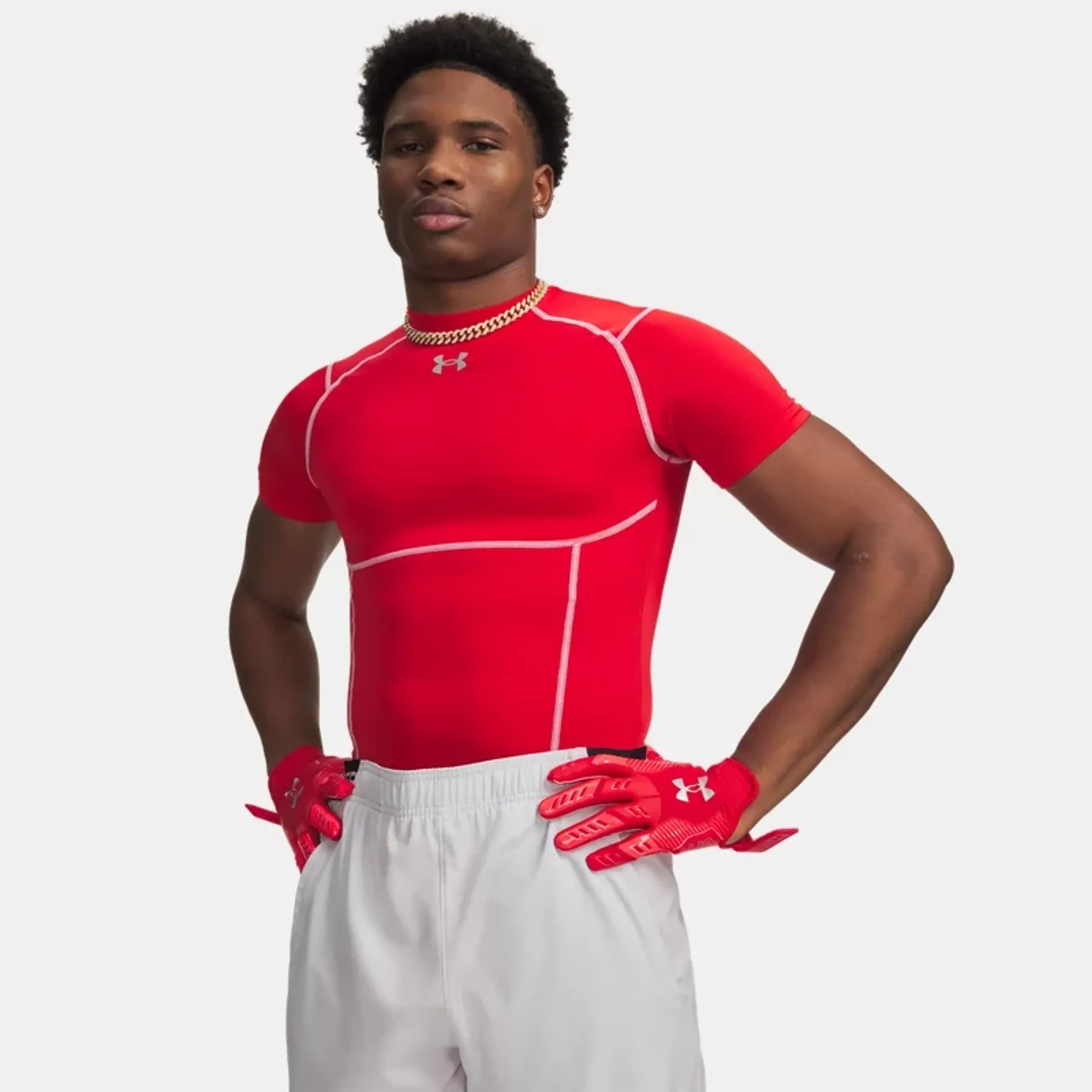 HeatGear® Elite Men's Compression Short Sleeve Red / Reflective XXL