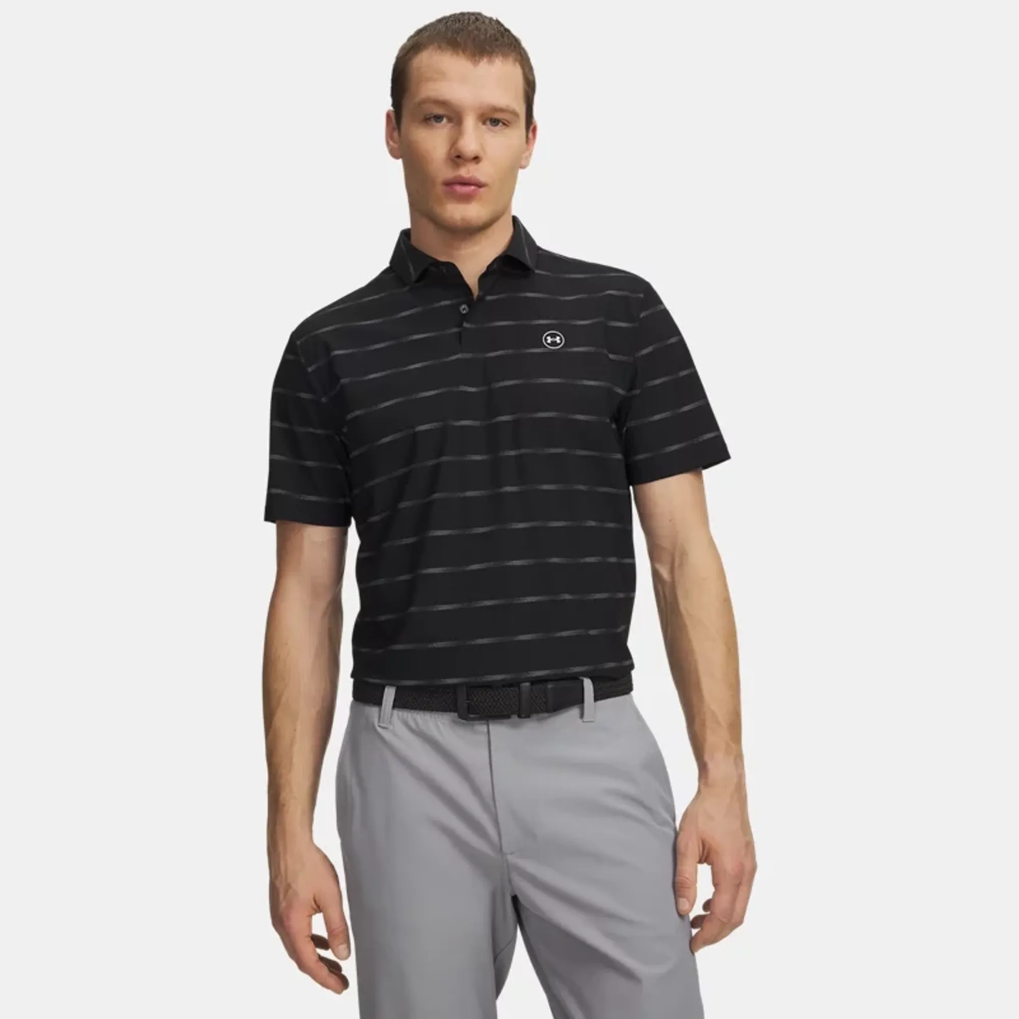 Under Armour  Drive Chill Printed Men's Polo Black / Castlerock / Halo Gray L