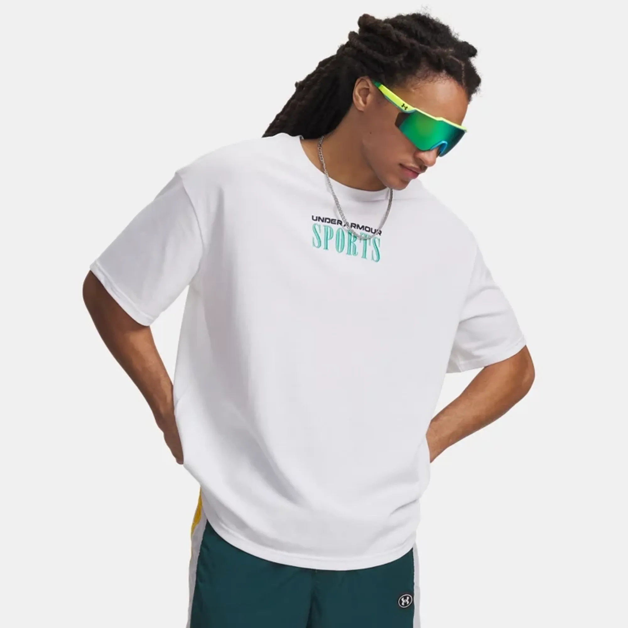 Under Armour  Heavyweight Sports Men's Short Sleeve White / Black L