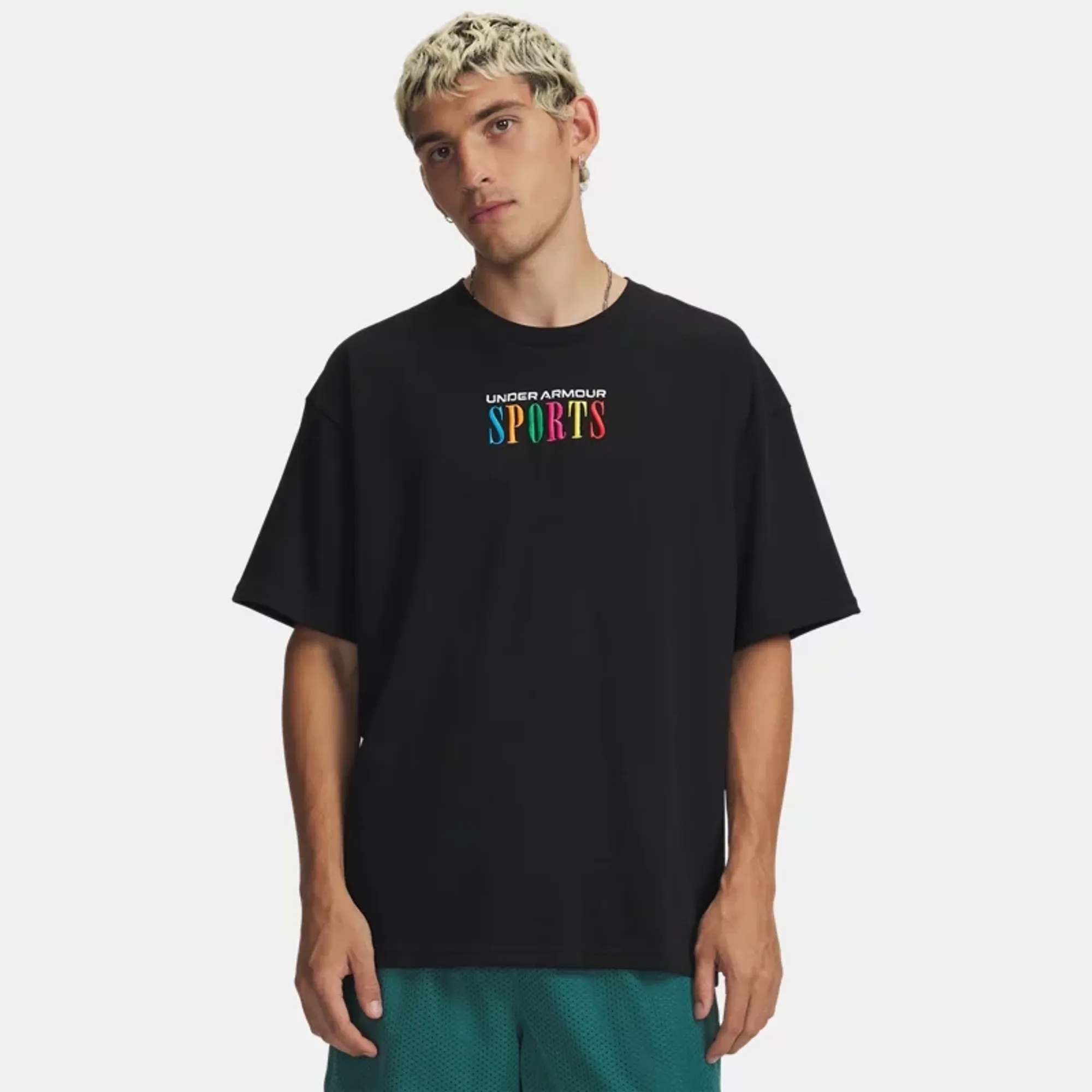 Under Armour  Heavyweight Sports Men's Short Sleeve Ultimate Black / White L