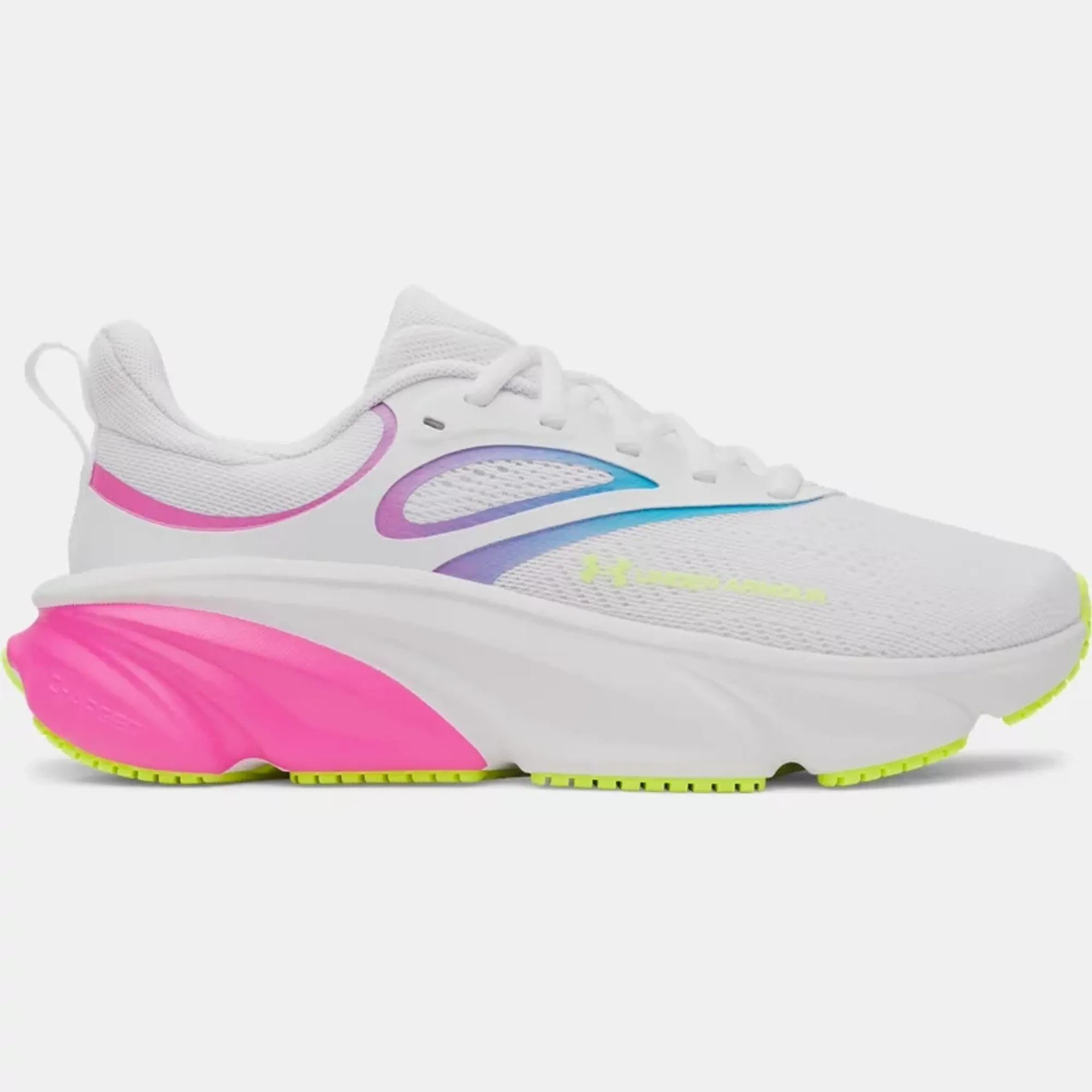 Under Armour  Rogue 6 Women's Running Shoes White / Rebel Pink / High Vis Yellow 7.5
