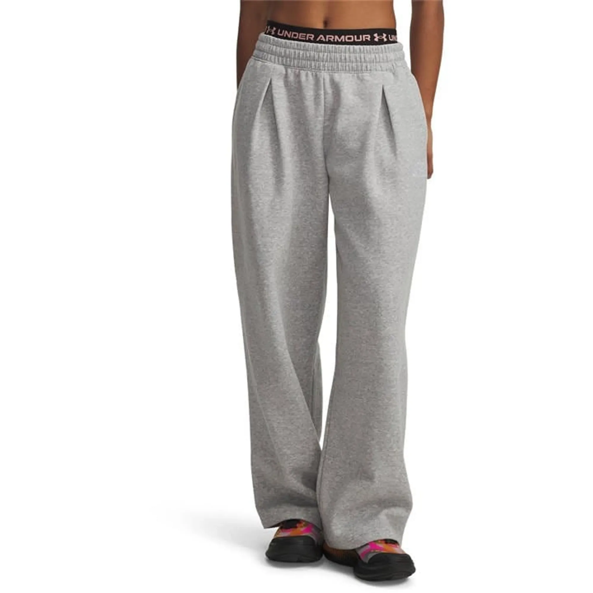 Under Armour  Rival Fleece Script Women's Pants Mod Gray Light Heather / White L