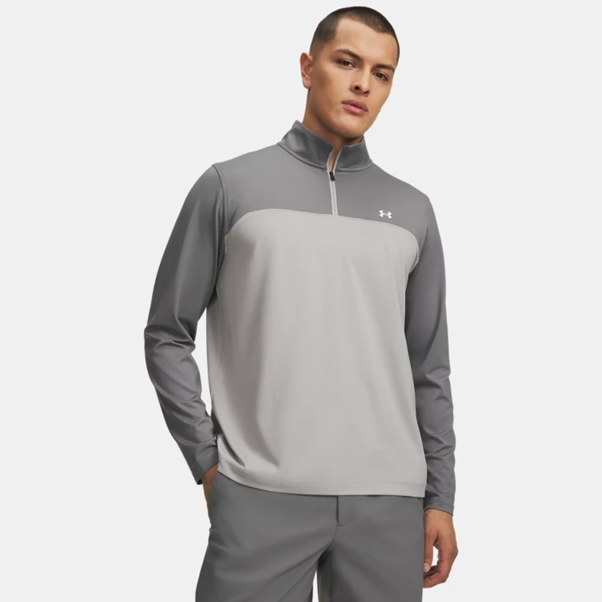 Under Armour  Tee To Green Men's ¼ Zip Clay Green / Titanium / White L