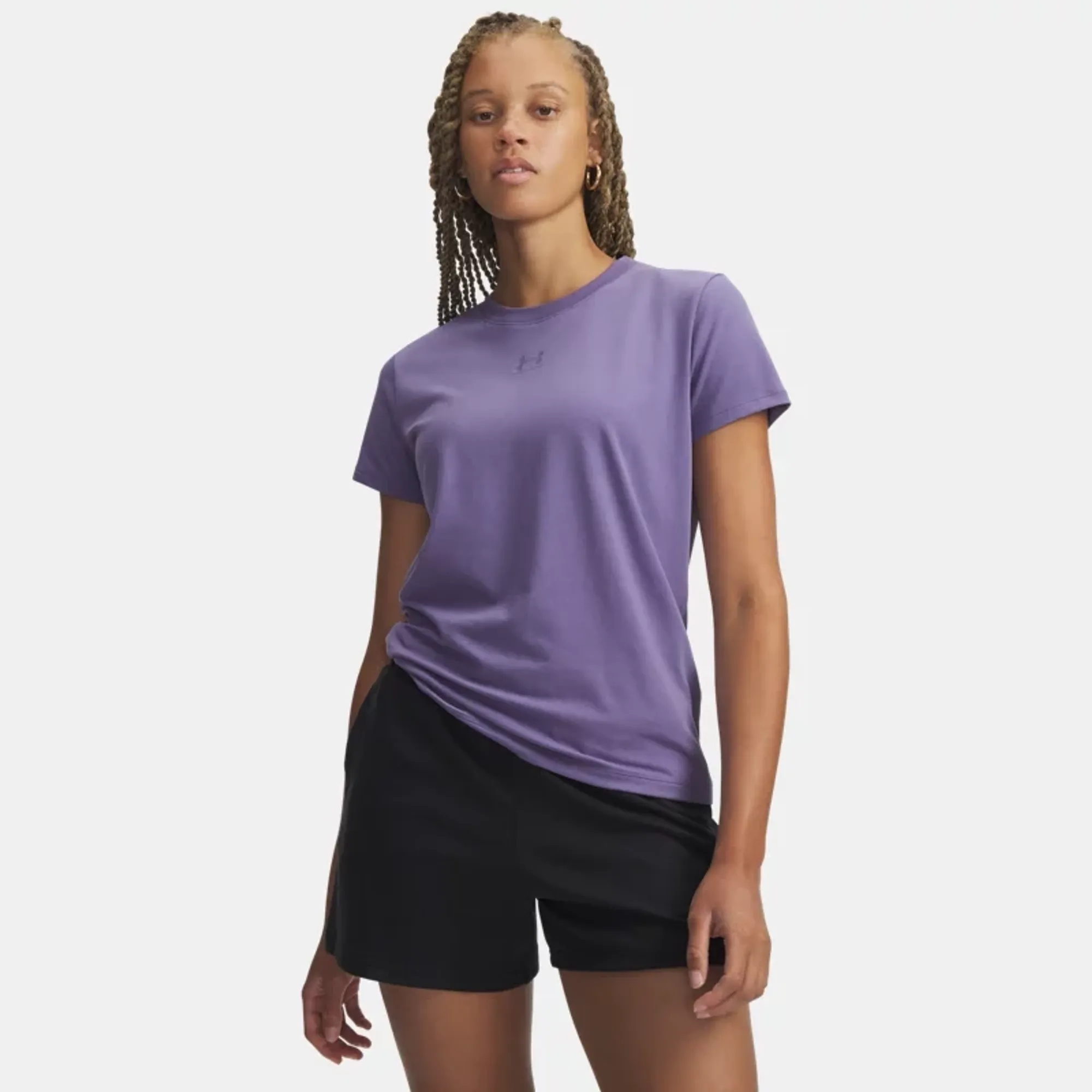 Under Armour  Rival Core Women's Short Sleeve Purple Luxe / White L
