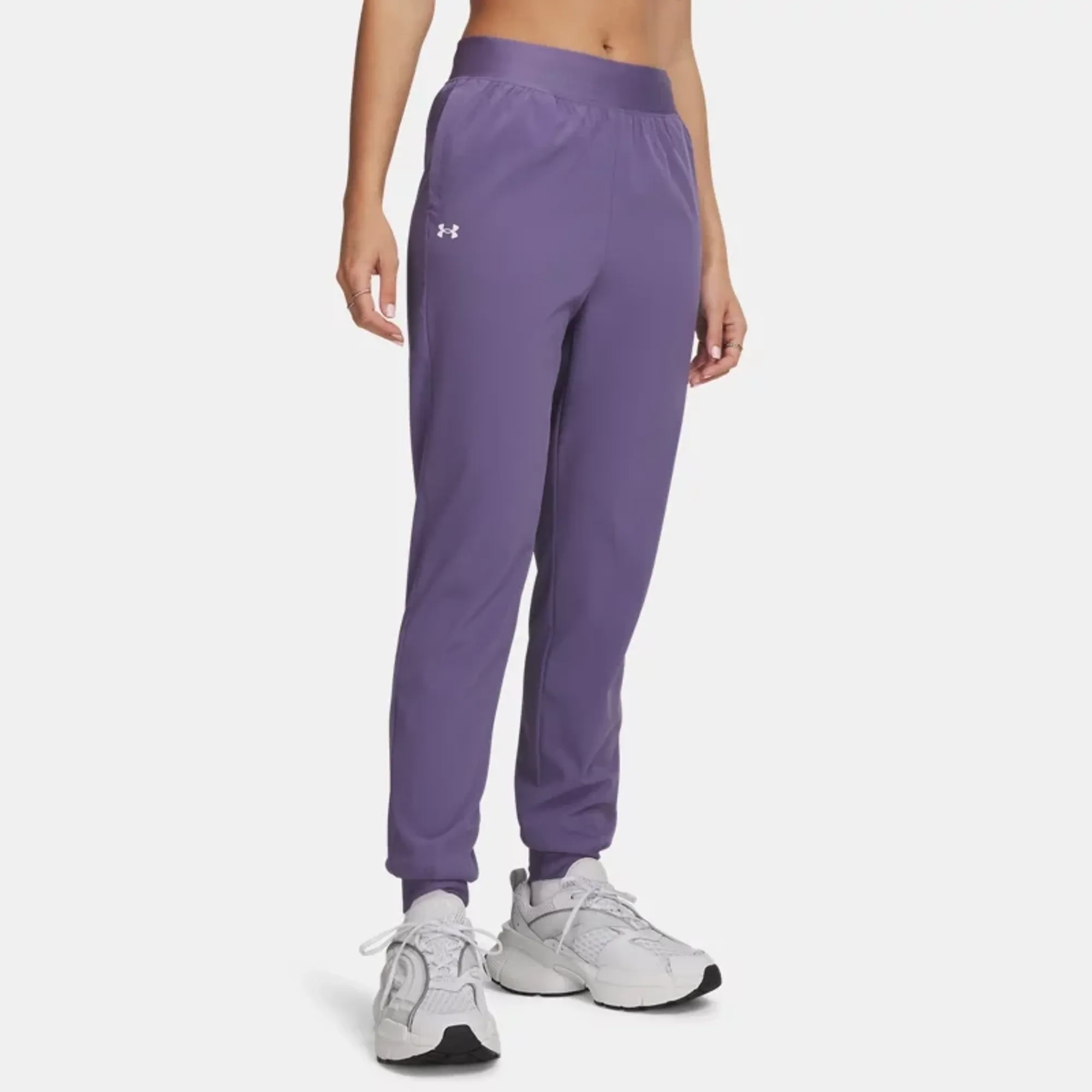 Under Armour  Rival Women's High-Rise Woven Pants Purple Luxe / White L