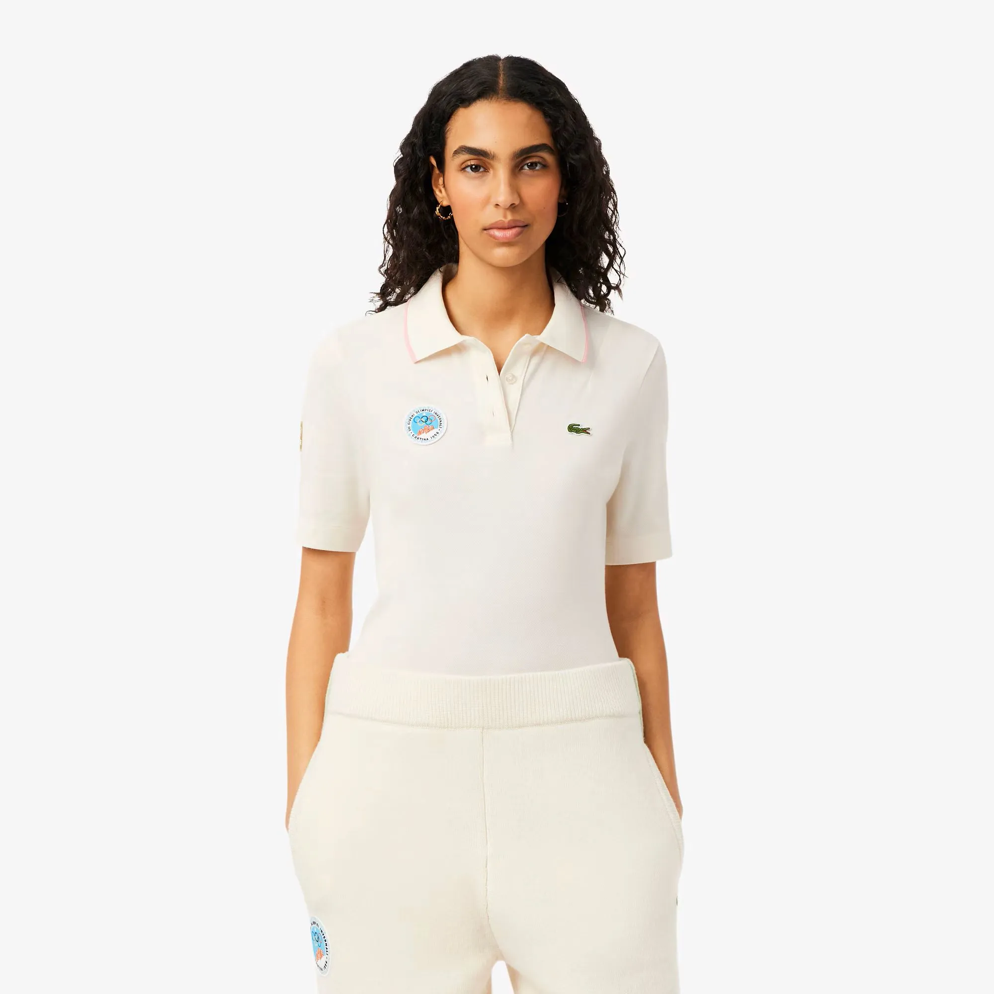 Lacoste Slim Fit Olympic Heritage Cortina d'Ampezzo 1956 Polo Shirt - Blanc