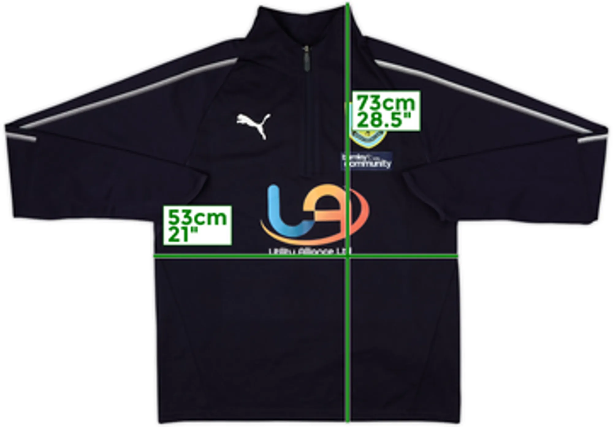 2018-19 Burnley Community Puma 1/4 Zip Training Top - 8/10 - (M)