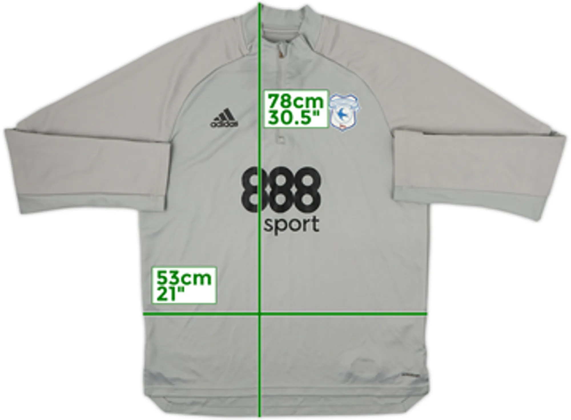 2019-20 Cardiff adidas 1/4 Zip Training Top - 8/10 - (L)