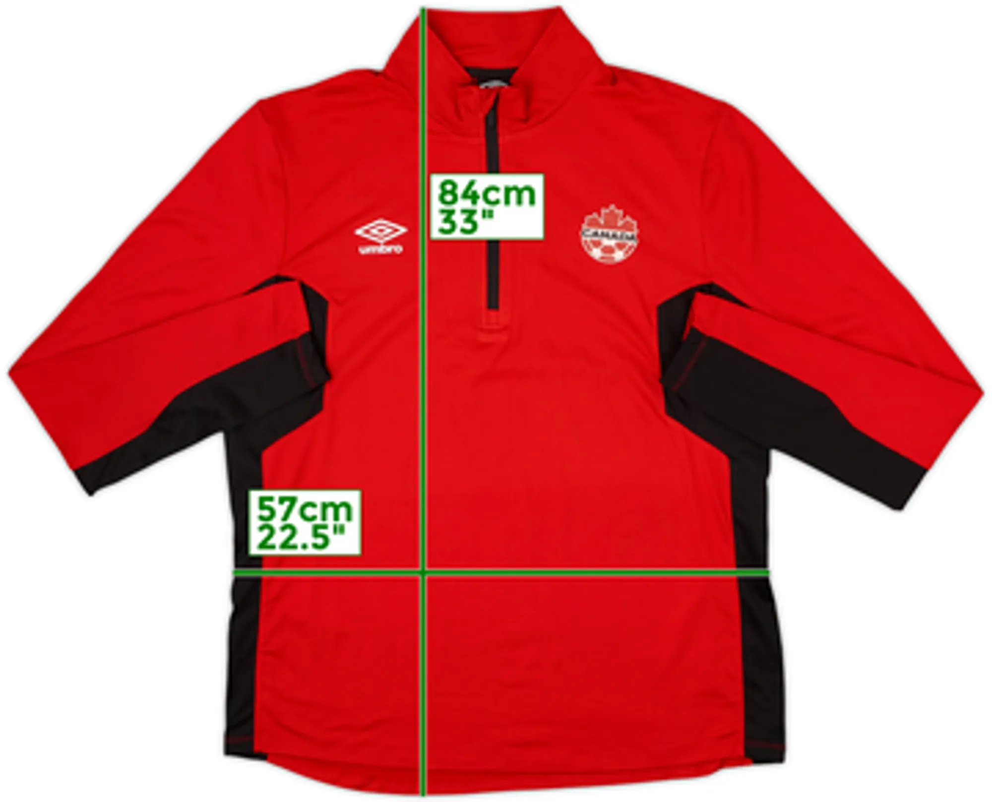 2015-16 Canada Umbro 1/4 Zip Training Top - 8/10 - (XL)
