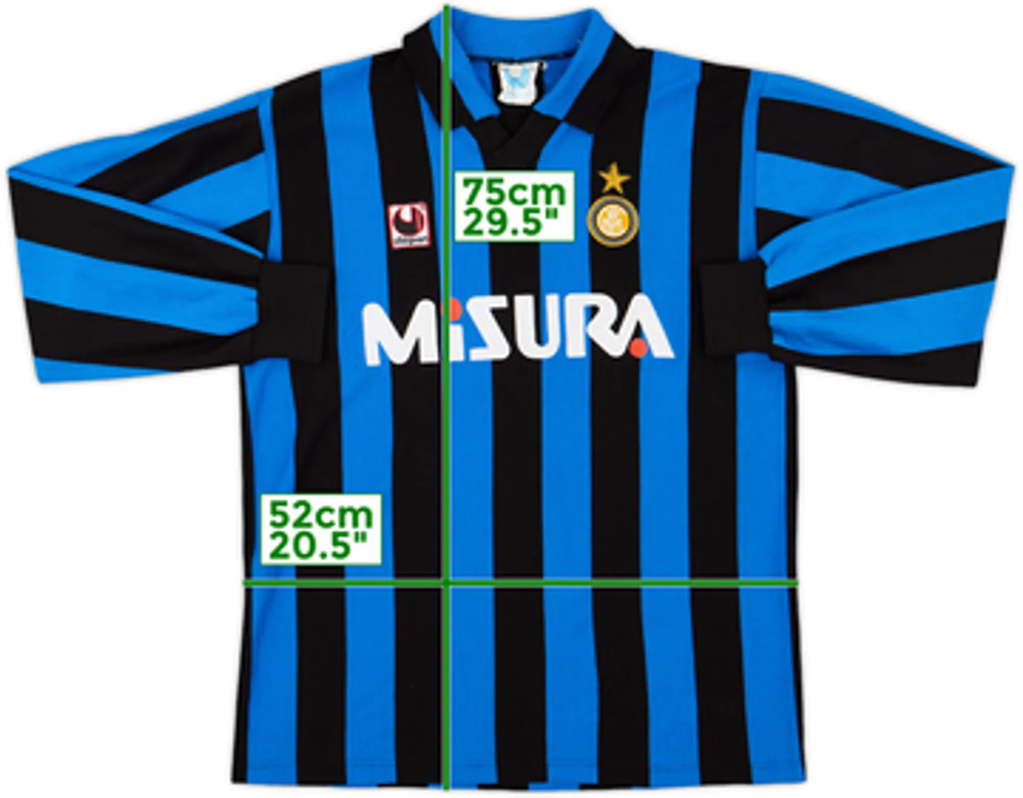 1988-89 Inter Milan Home L/S Shirt - 9/10 - (L)