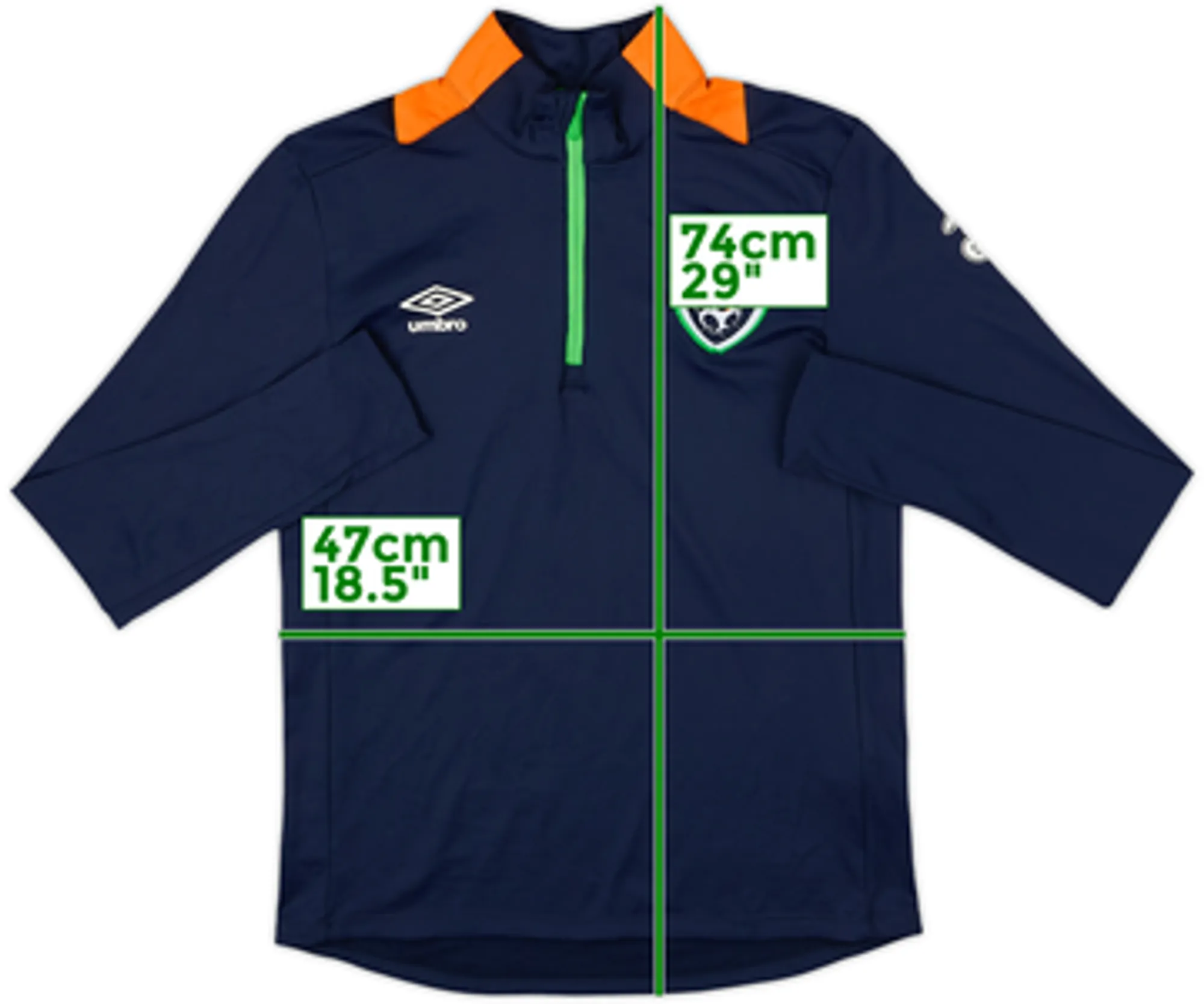 2016-17 Ireland Umbro 1/4 Zip Training Top - 8/10 - (S)