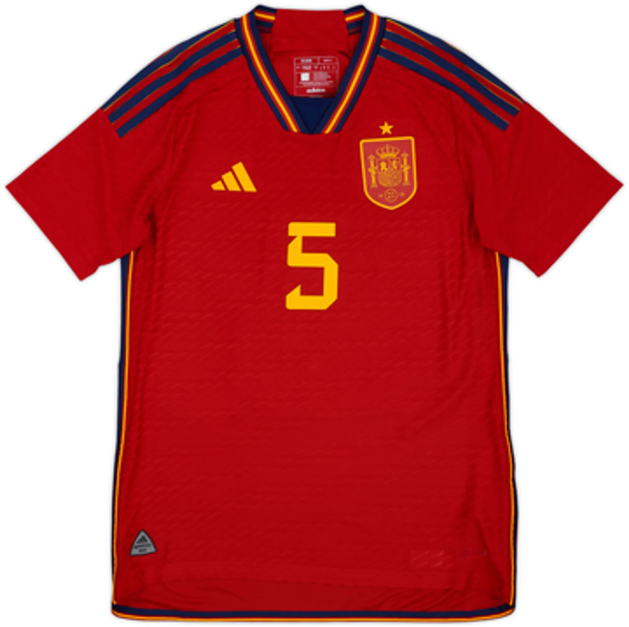 2022-23 Spain Authentic Home Shirt Sergio #5 - 10/10 - (M)