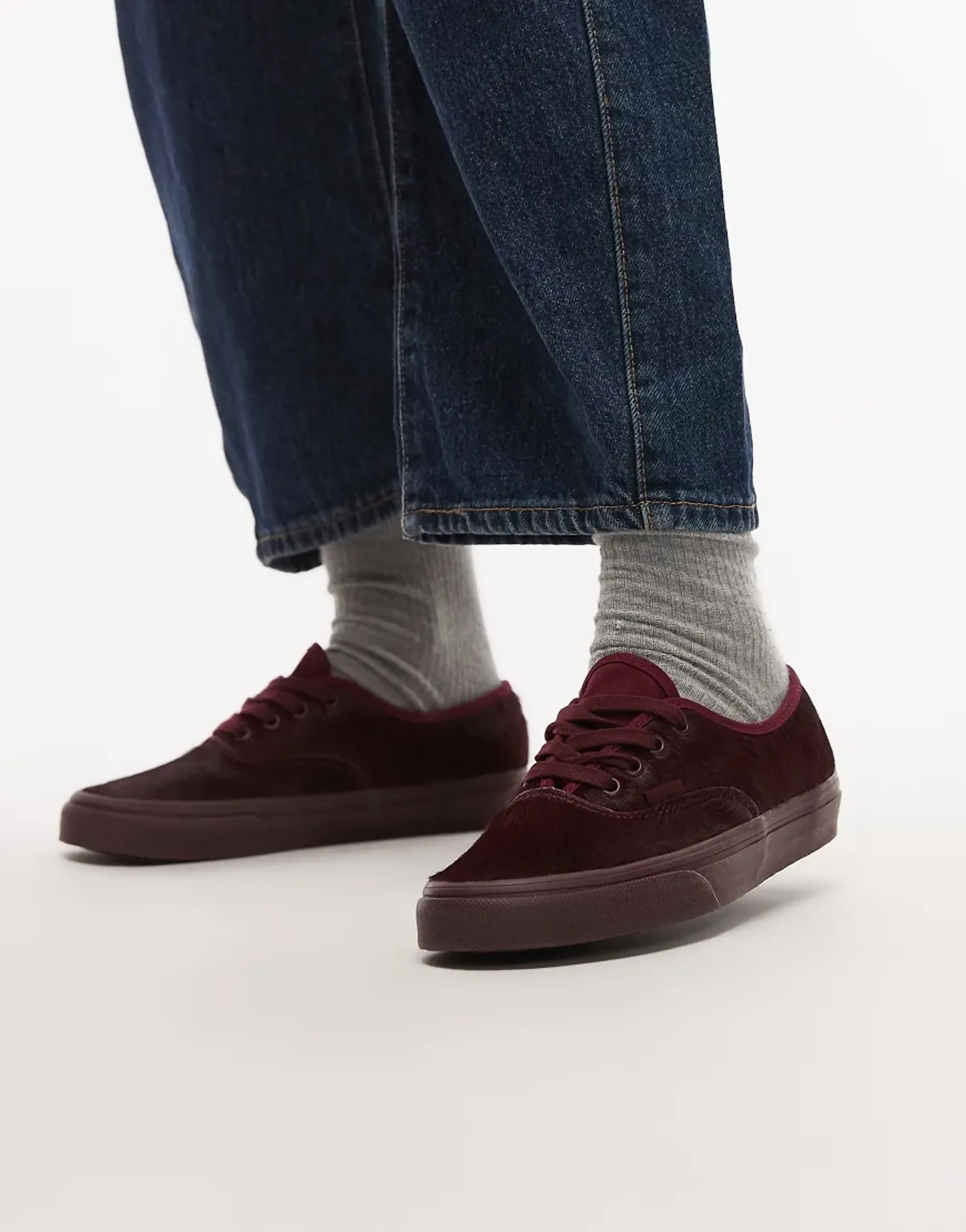 Vans Authentic Pony Hair Trainers In Burgundy-Red
