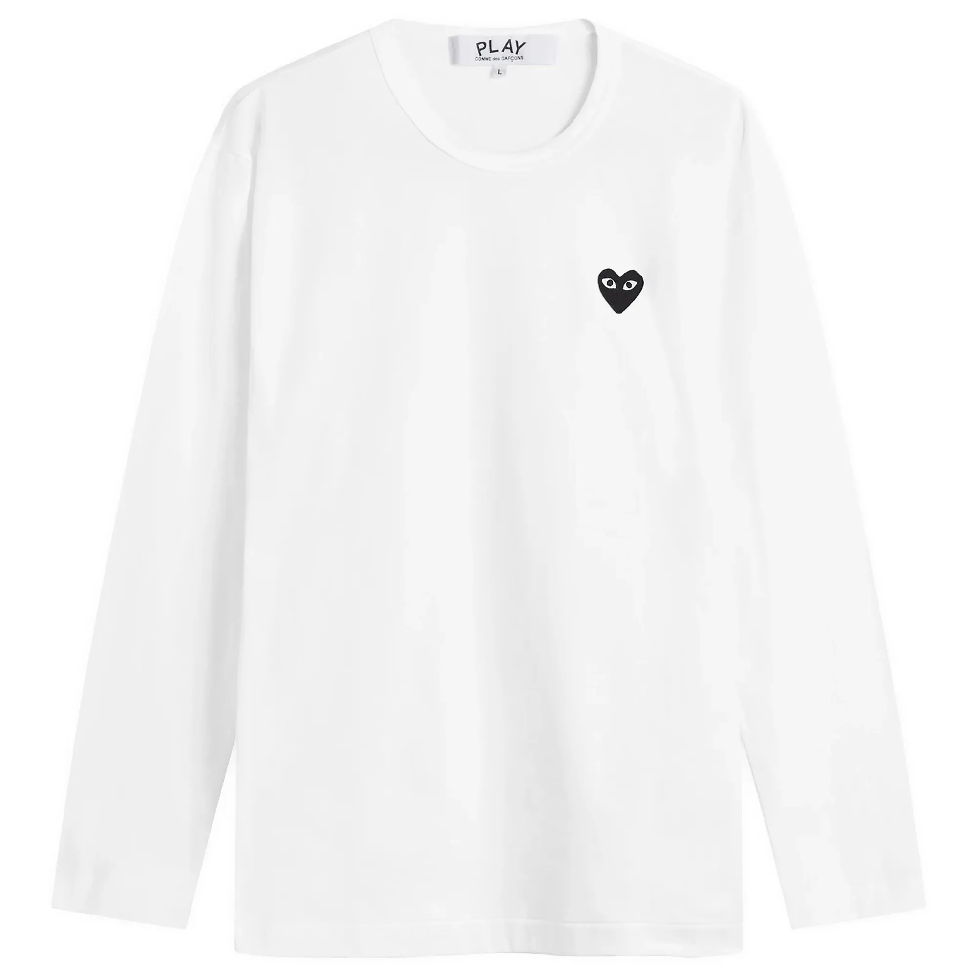 Comme des Garçons Play Black Heart Long Sleeve T-Shirt White