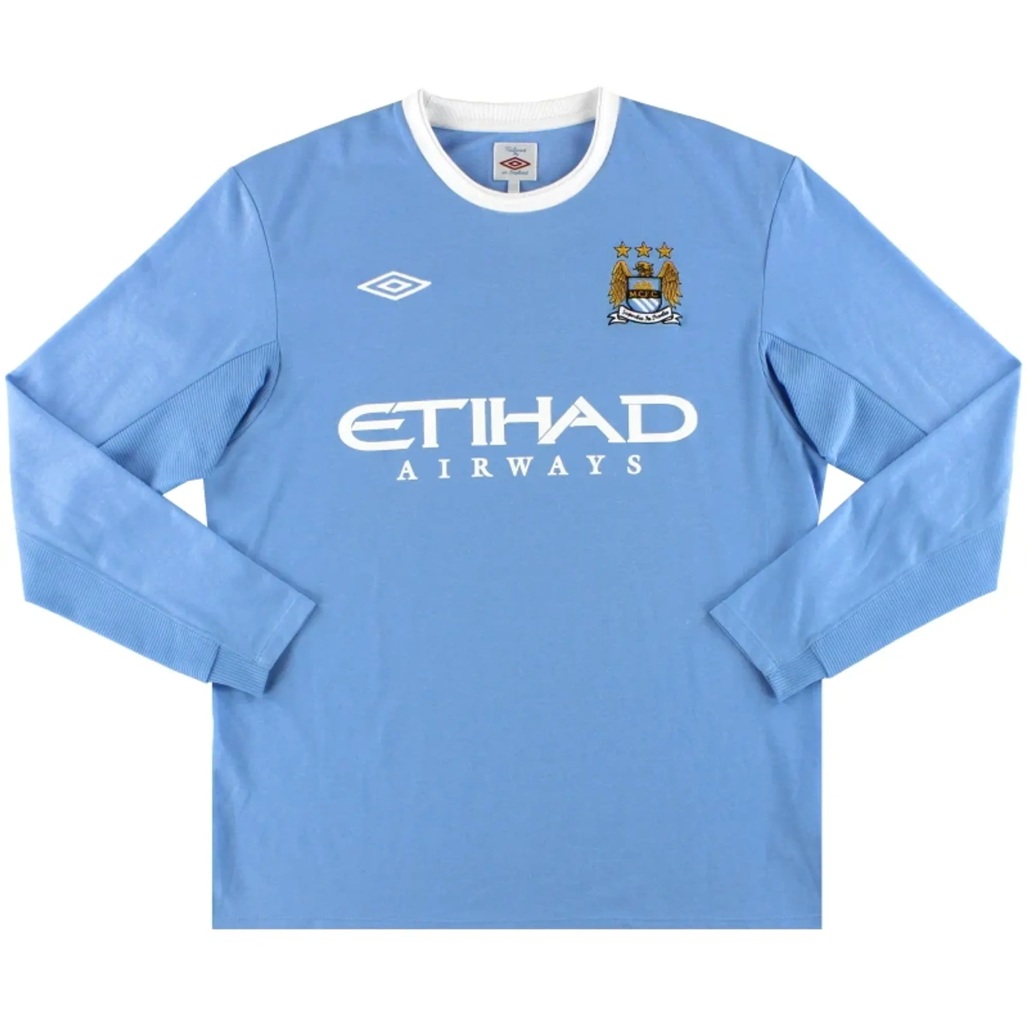 2009-10 Manchester City Umbro Home Shirt *Mint* L/S XL - Manchester City / Mint 