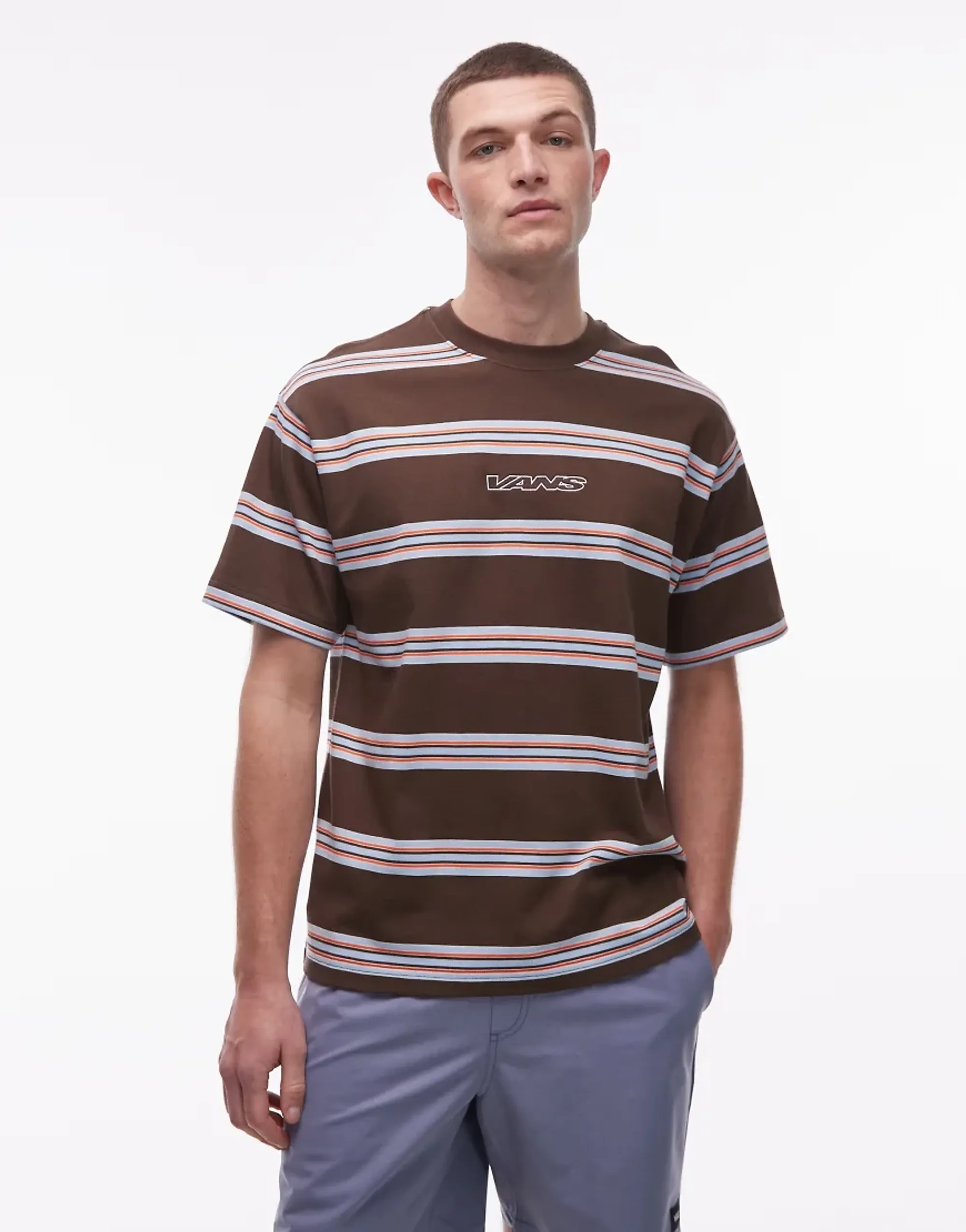 Vans - Mesa Stripe Shirt, Man, Brown