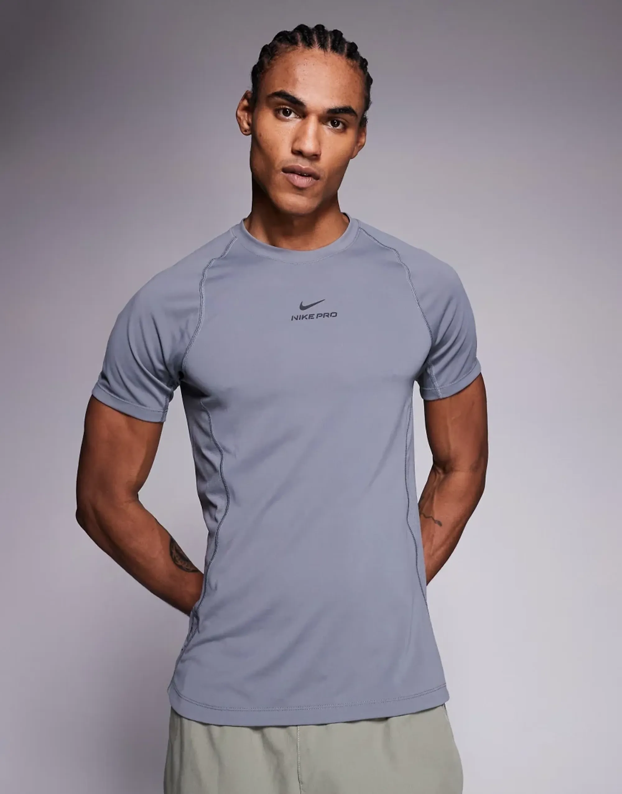 Nike Training Pro Muscle Fit Top In Grey