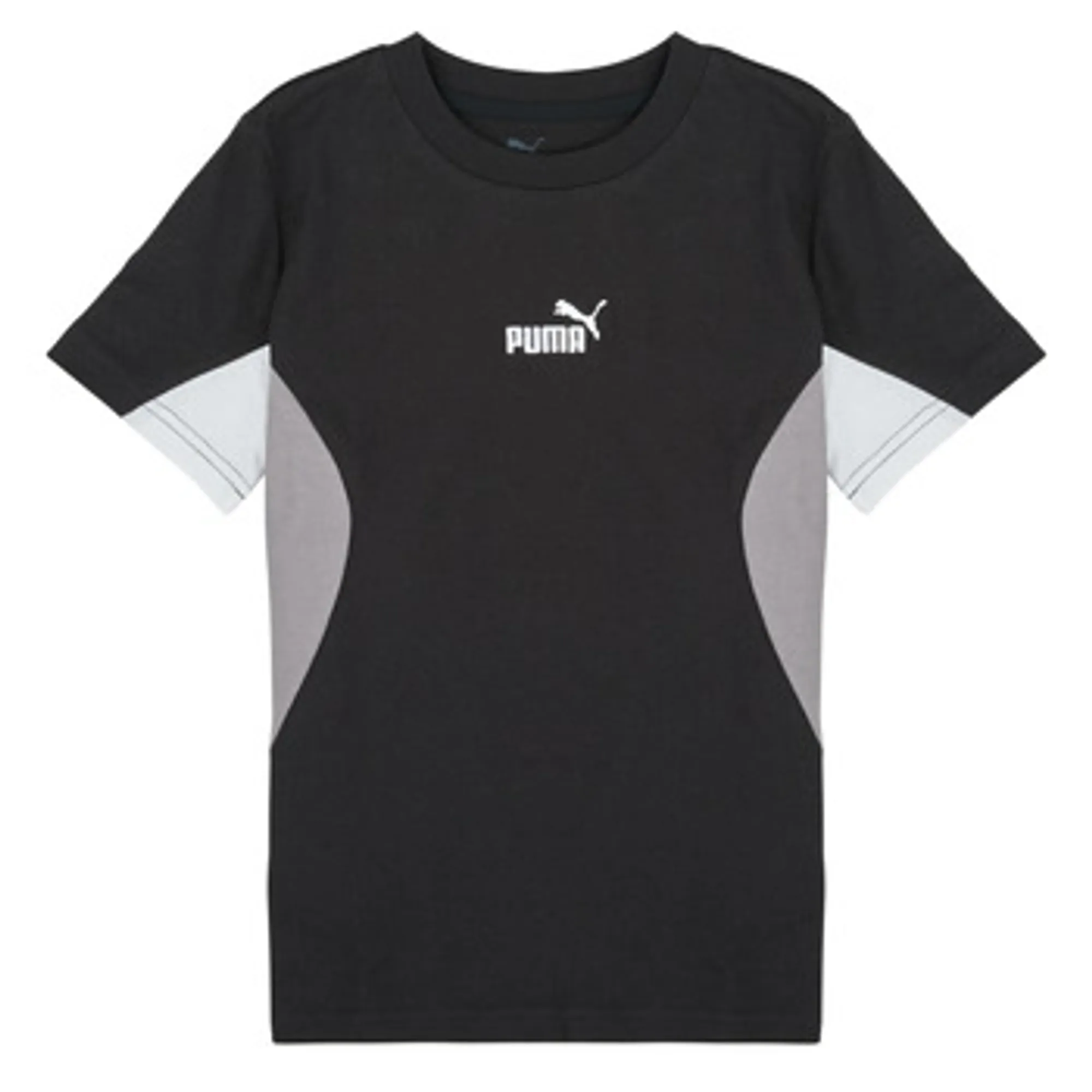 Puma  ESS BLOCK Tee  boys's Children's T shirt in Black