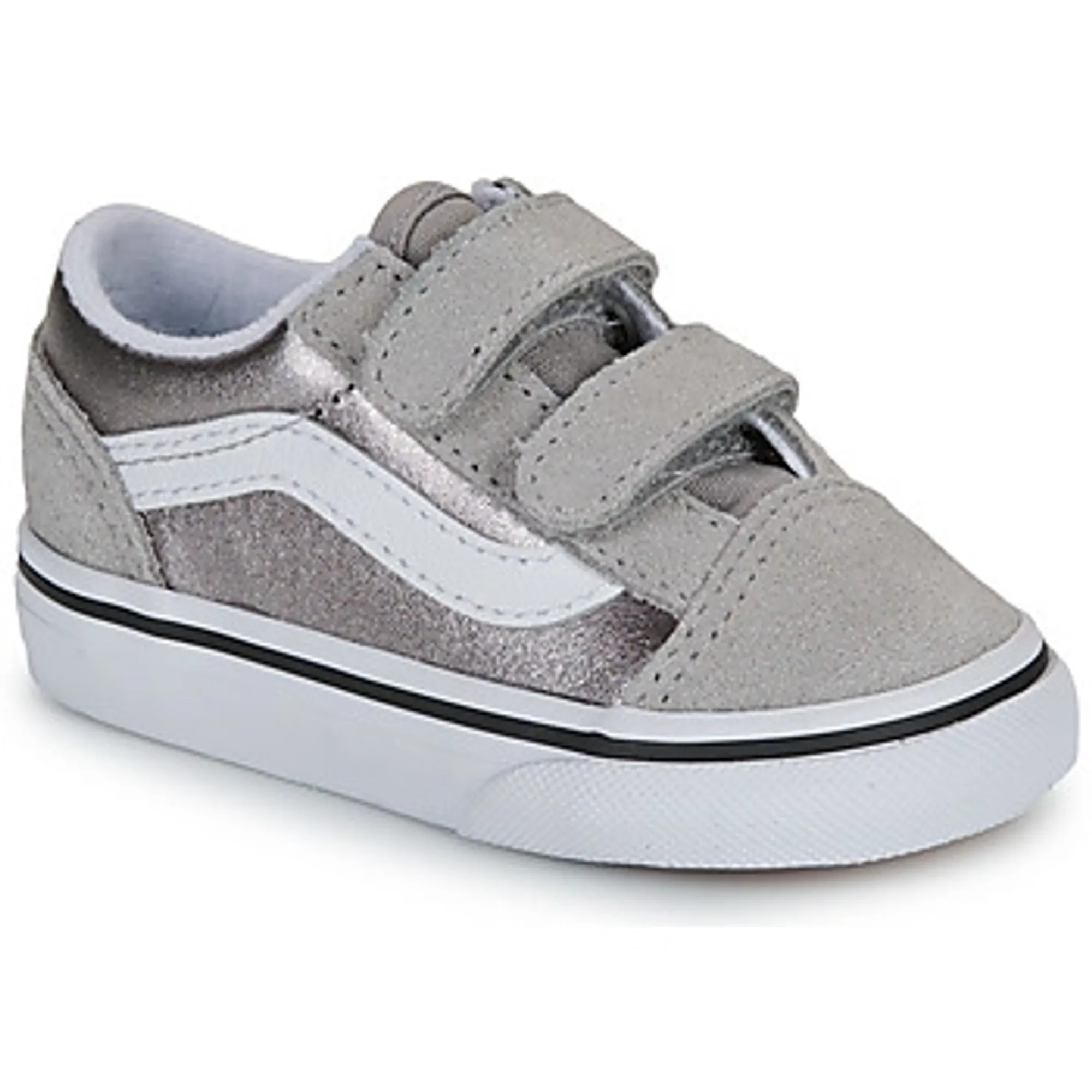 Vans  Old Skool V METALLIC SILVER  girls's Children's Shoes (Trainers) in Silver