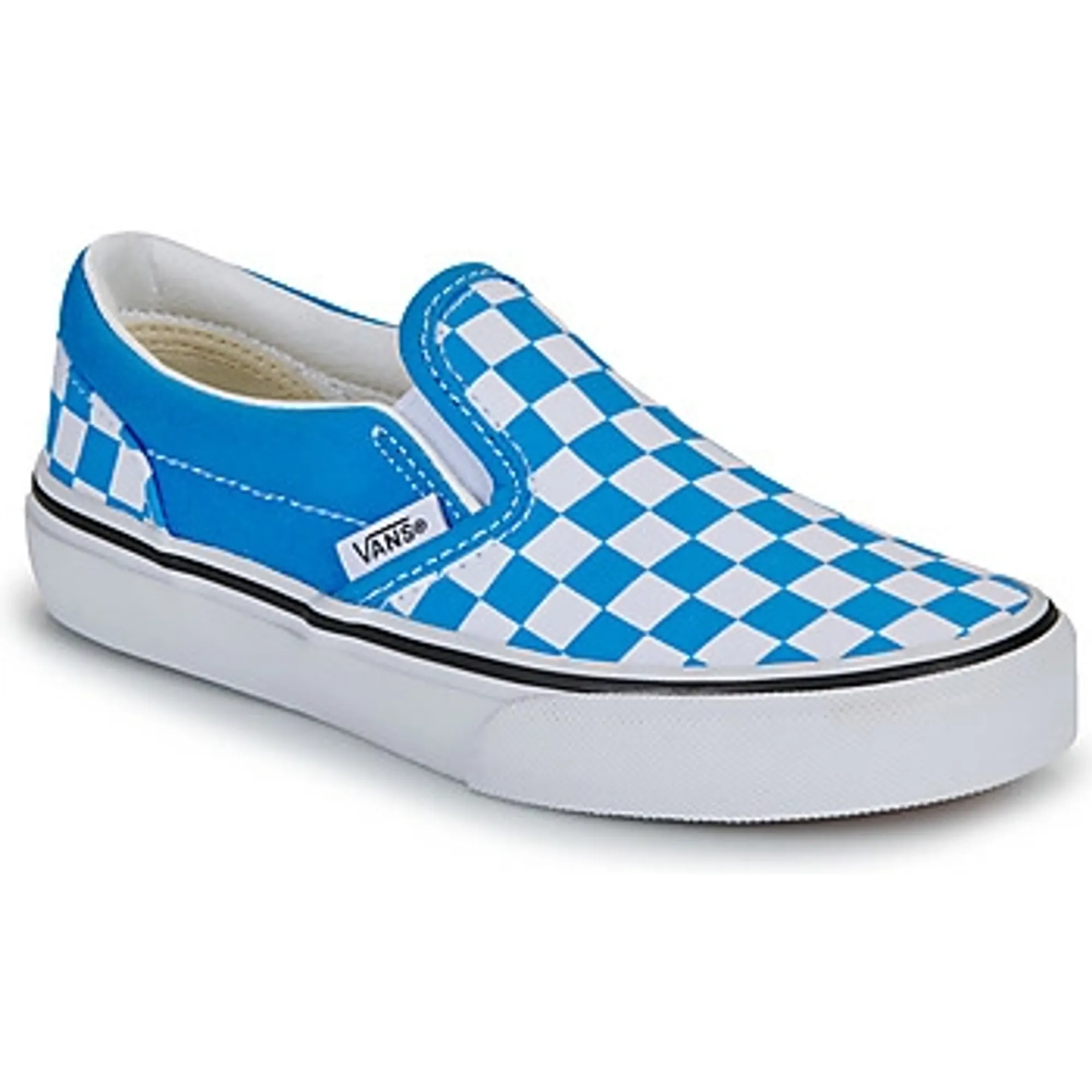 Vans  Classic Slip-On COLOR THEORY CHECKERBOARD Bright Azure  boys's Children's Slip-ons (Shoes) in Blue