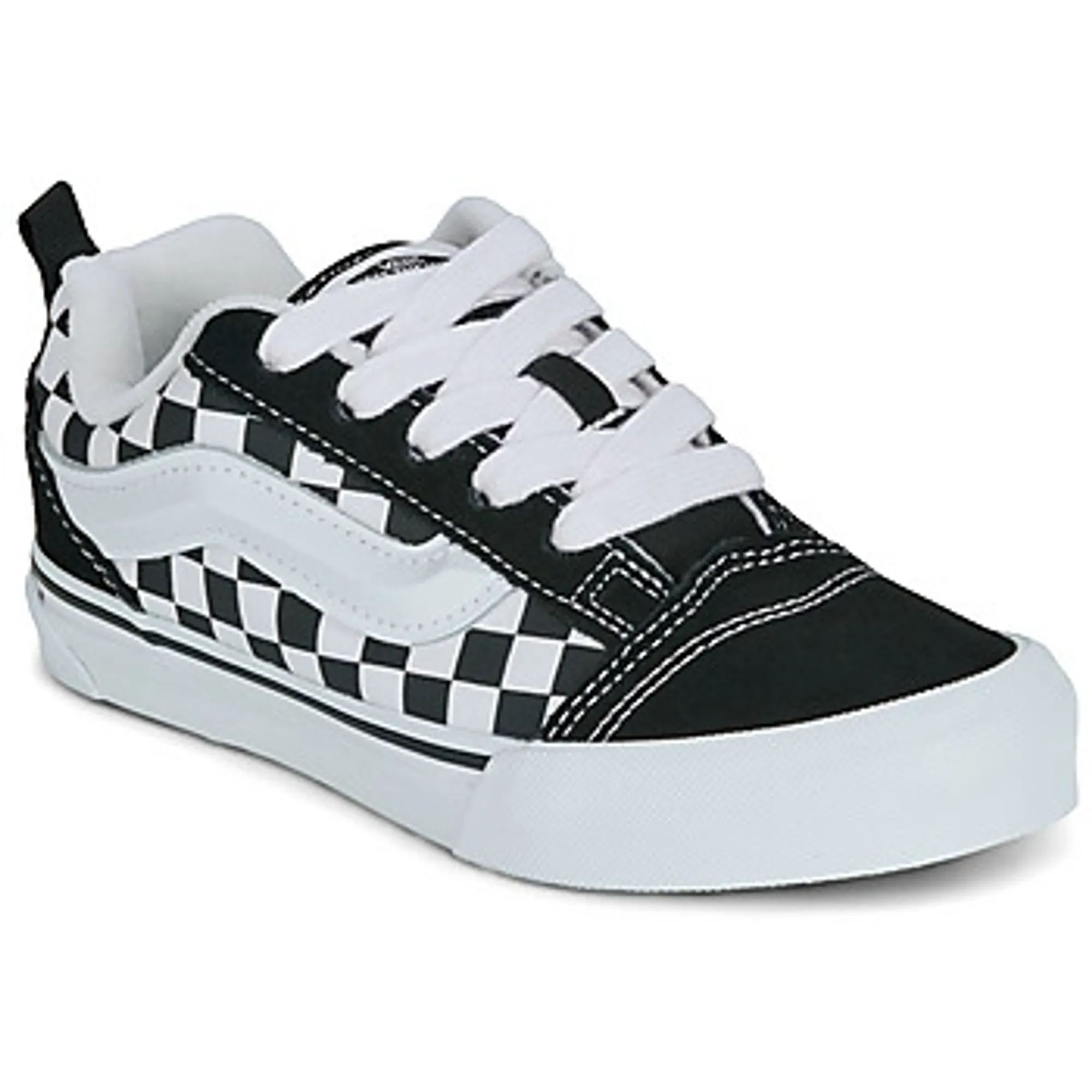Vans  Knu Skool CHECKERBOARD BLACK/TRUE WHITE  boys's Children's Shoes (Trainers) in Black