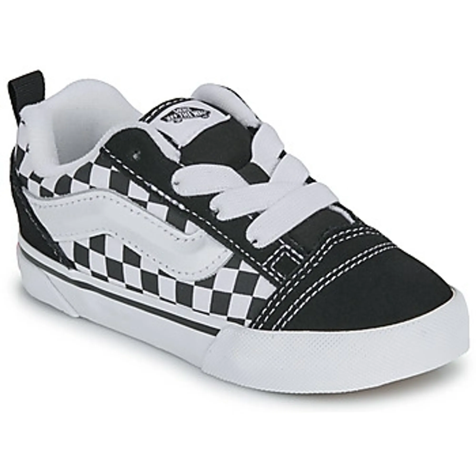 Vans  Knu Skool Elastic Lace CHECKERBOARD BLACK/TRUE WHITE  girls's Children's Shoes (Trainers) in Black