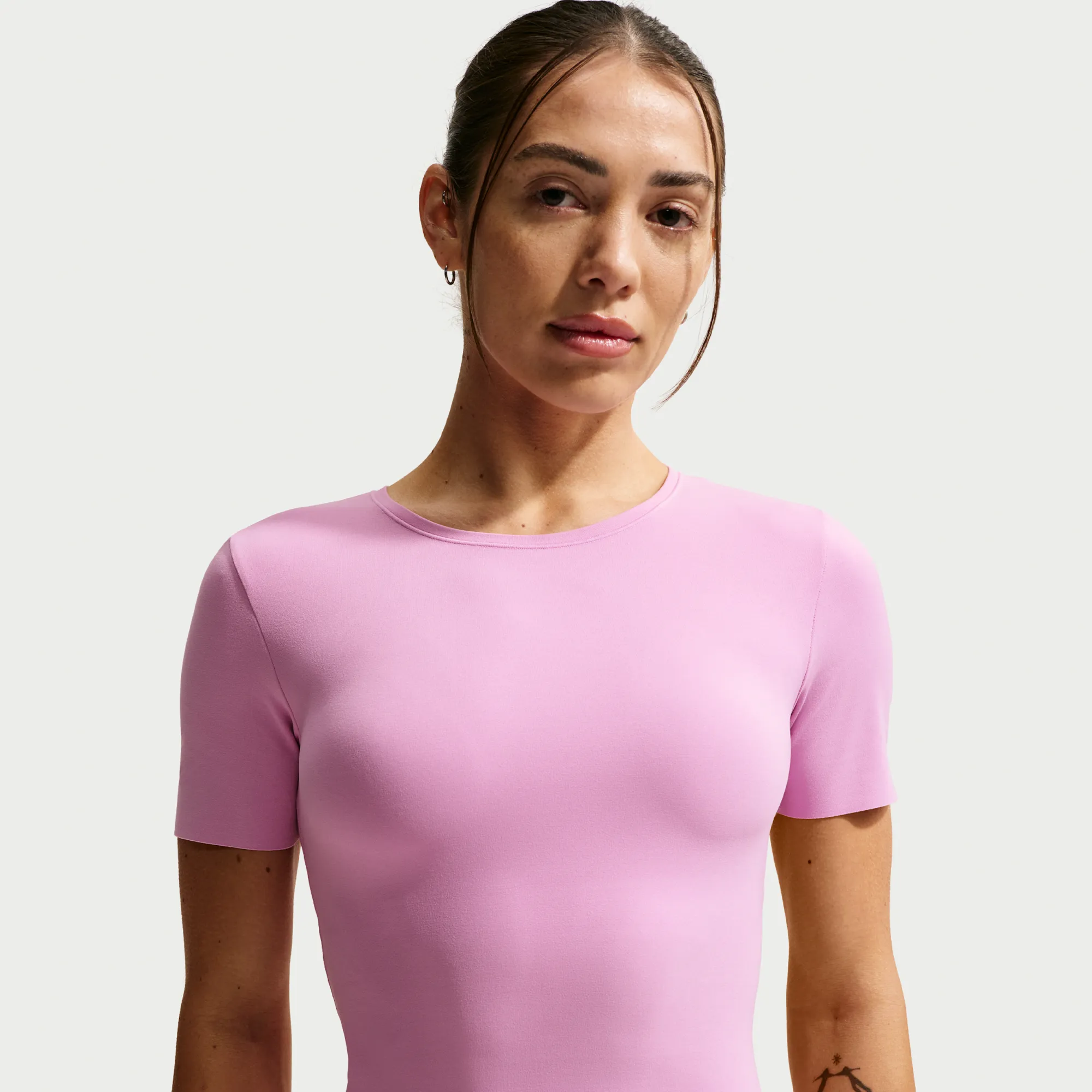 Nike Zenvy Women's Dri-FIT Short-Sleeve Top - Purple - Nylon/Elastane