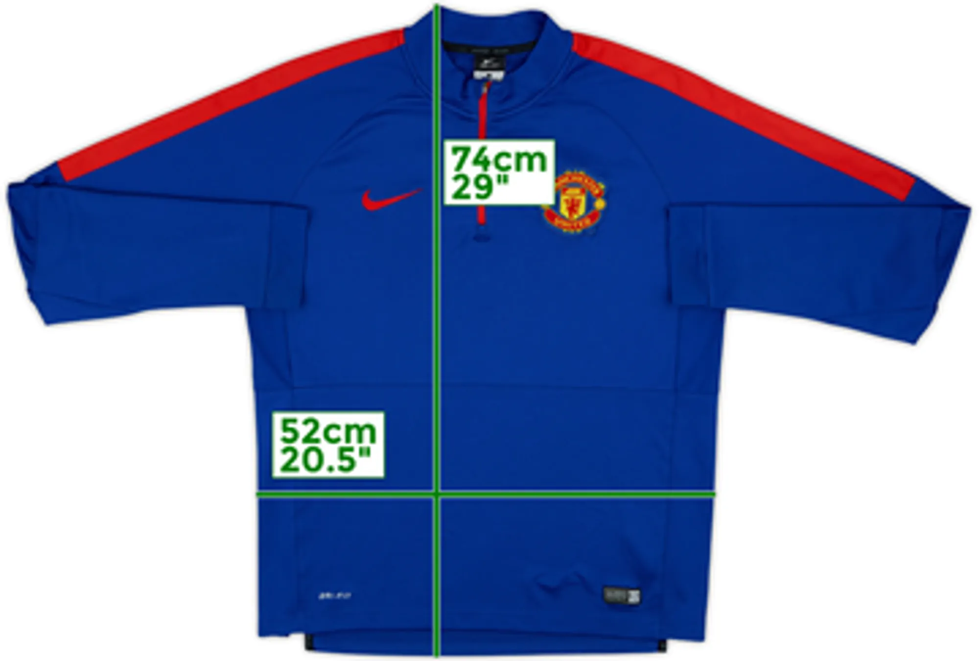 2014-15 Manchester United Nike 1/4 Zip Training Top - 7/10 - (L)