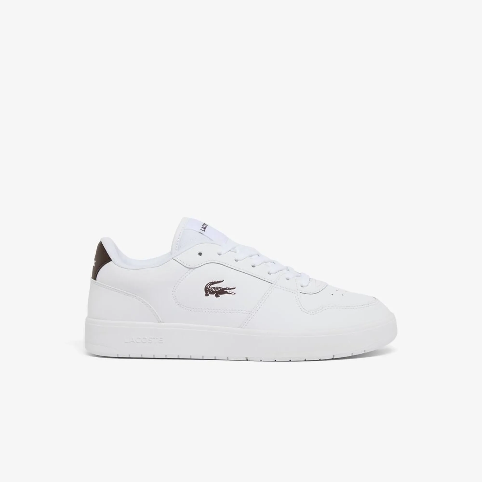 Lacoste Men's Court Ace Leather Sneakers - White / Dark Brown