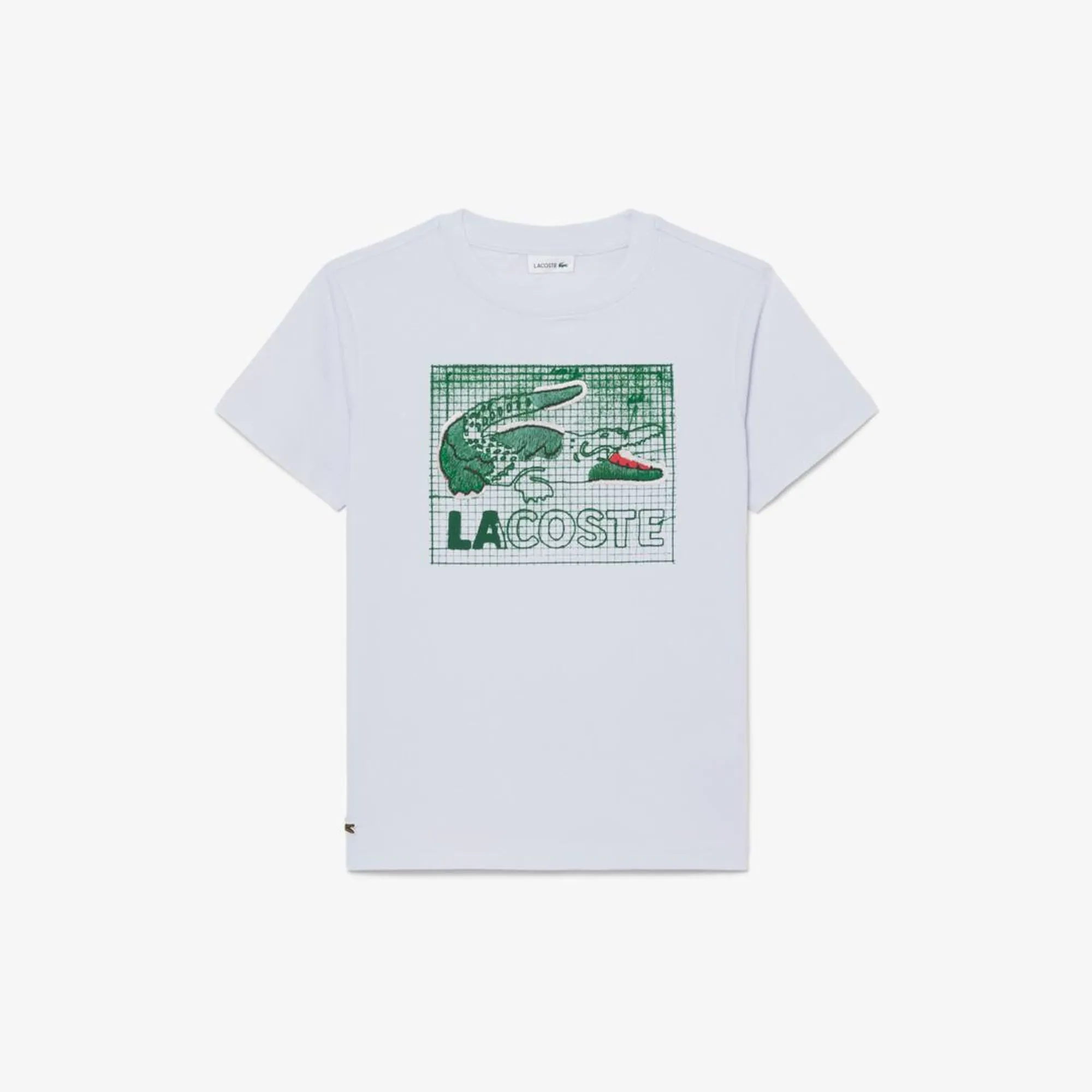 Lacoste Graphic Print Cotton T-shirt - Light Blue