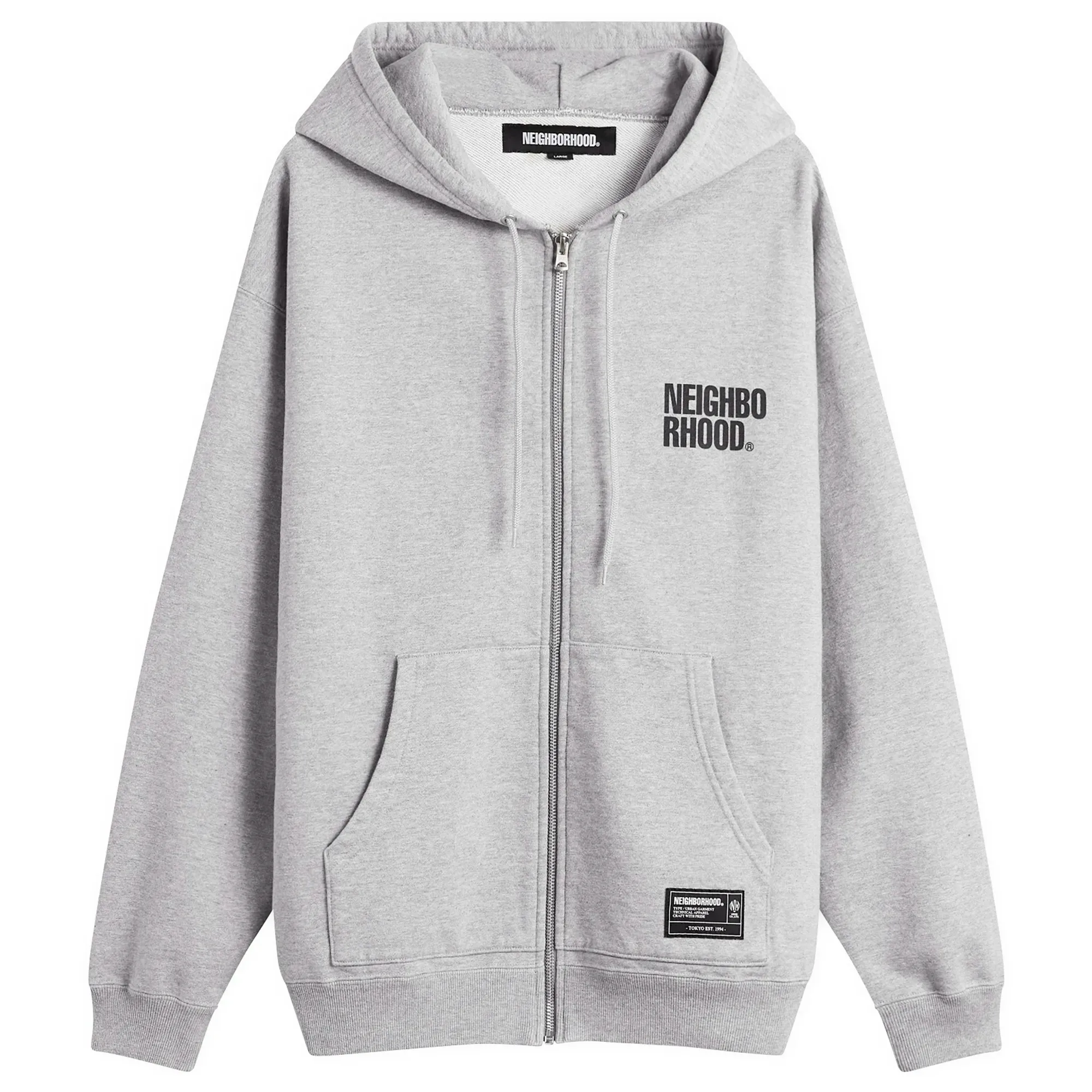 Neighborhood Men's Classic Logo Zip Hoodie Gray
