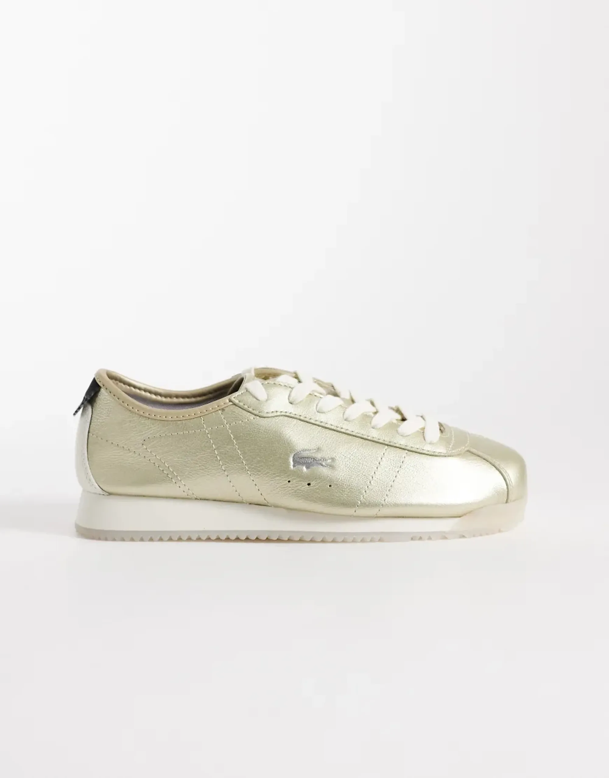 Lacoste Women's Club-Low Leather Sneakers - Gold / White