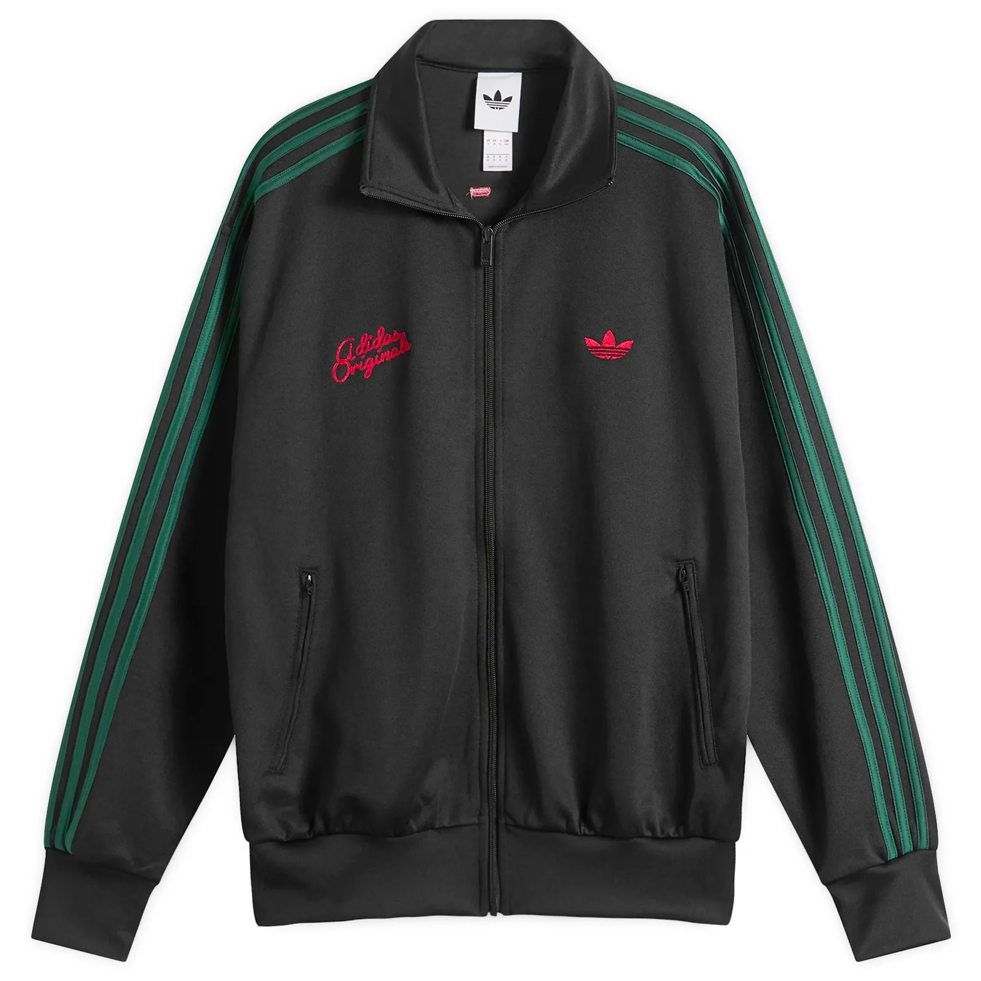 adidas Originals Adidas Men's Embroidered Firebird Track Top Black/Collegiate Green