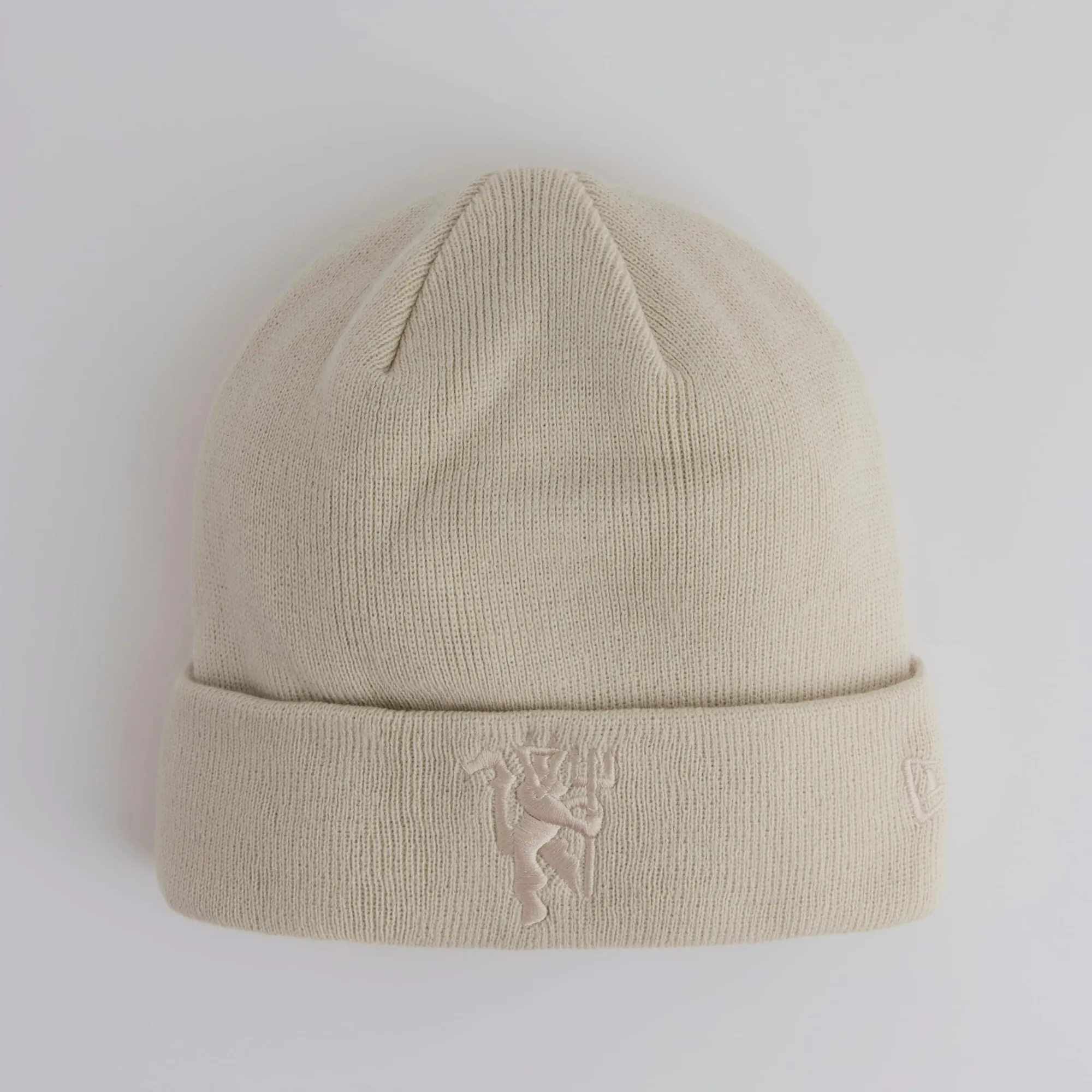 Manchester United x New Era Tonal Devil Cuff Beanie Stone