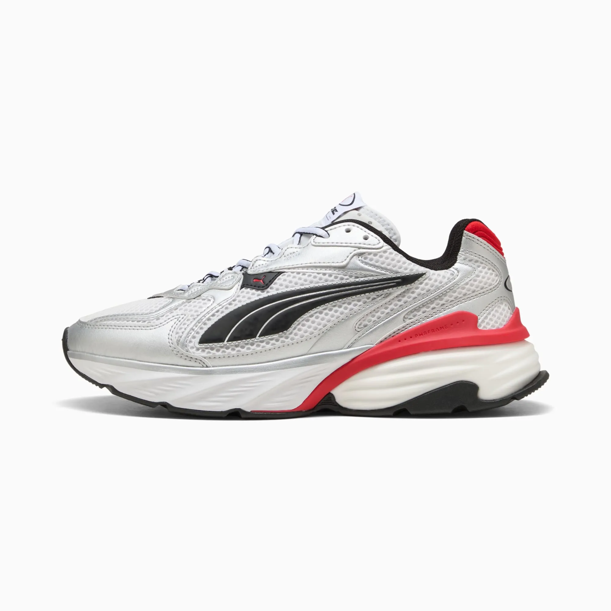 PUMA Fade Sneakers Unisex, Silver/White/For All Time Red